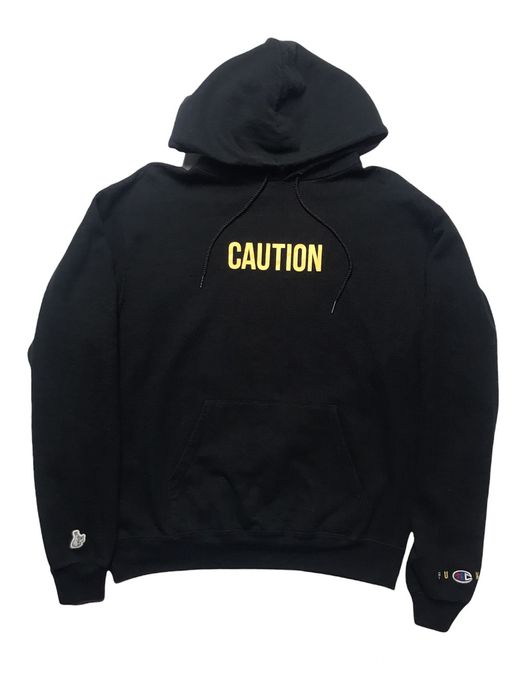 Champion Fucking Rabbit FR2 x Champion “Caution” Hoodie | Grailed