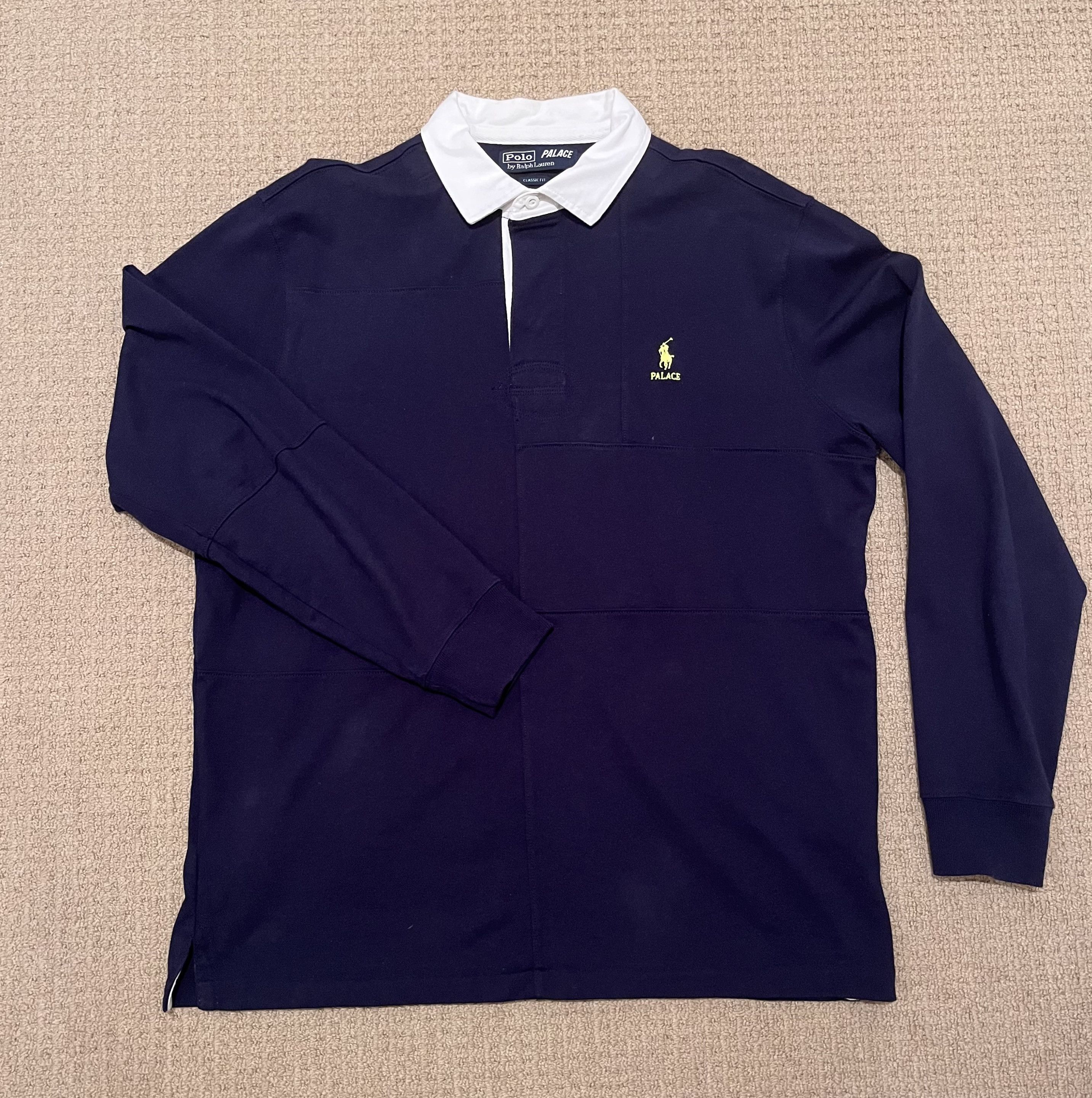 Palace Polo Ralph Lauren Palace x Polo Navy Rugby Shirt Grailed