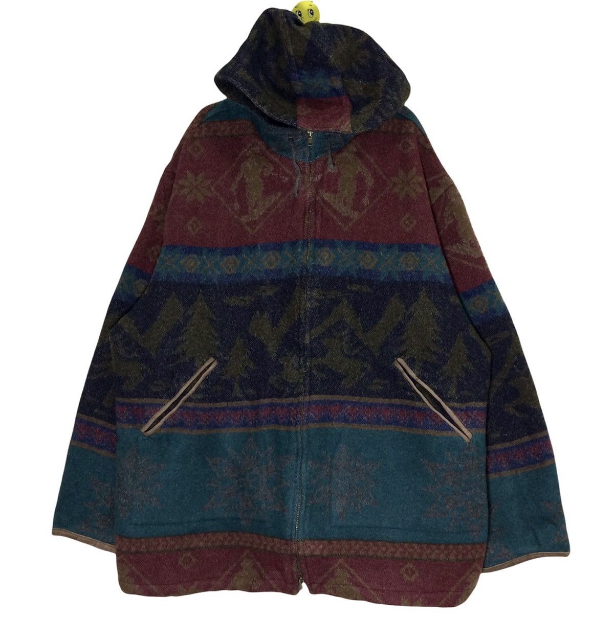 Aztech Mountain Vintage LL bean Portugal Wool Leather Hoodie Winter Jacket Size US XL / EU 56 / 4 - 1 Thumbnail