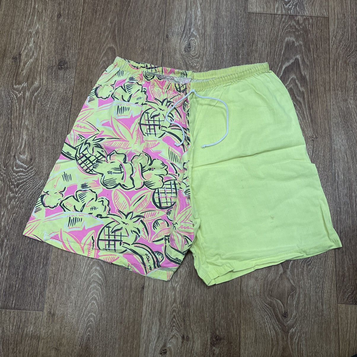 Vintage Vintage 90s Y2K Baggy Shorts All Over Print Rave Washed 34 Size US 34 / EU 50 - 1 Thumbnail