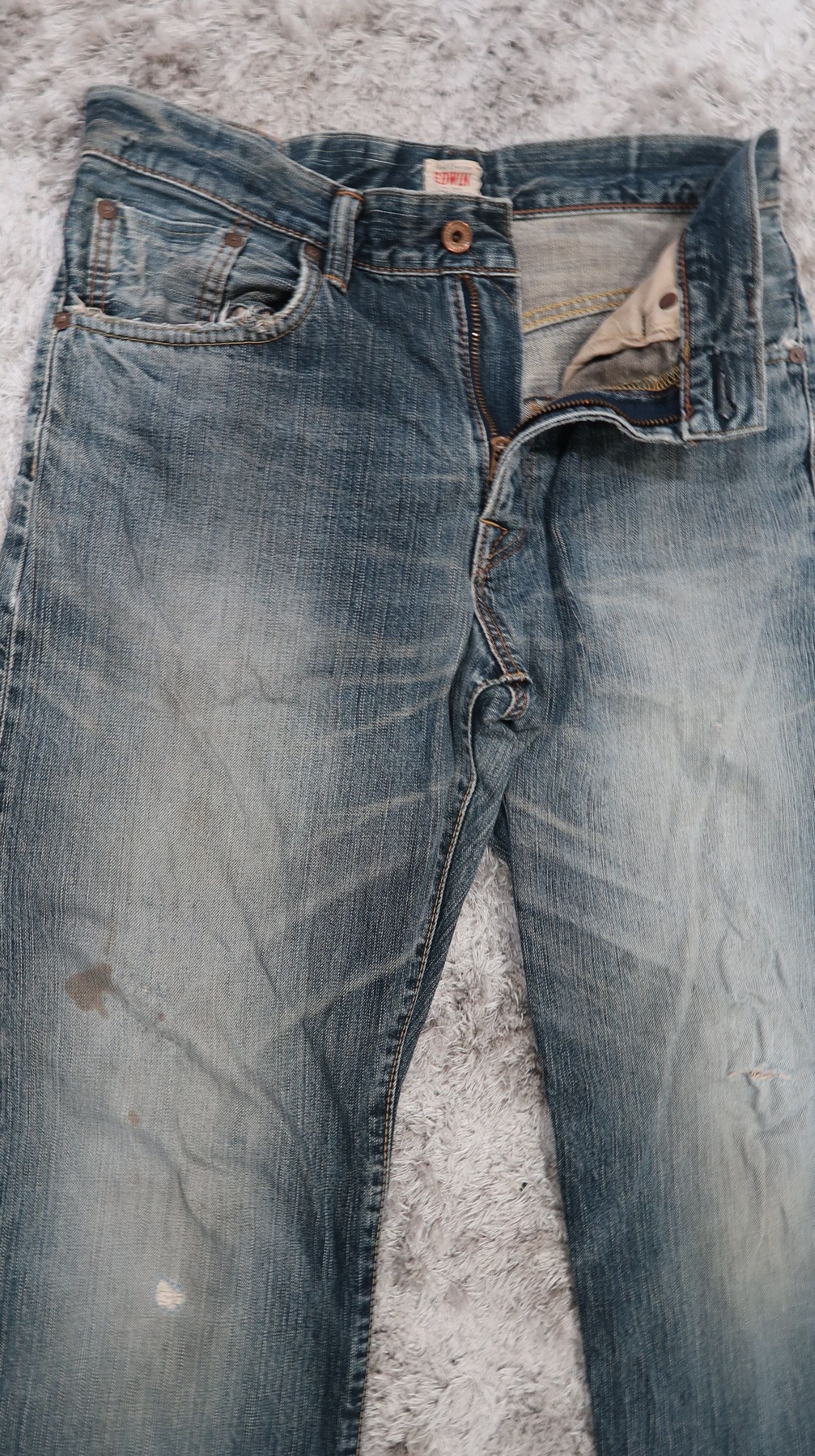 Edwin Vintage Edwin 505z Selvedge Distressed Jeans Size US 32 / EU 48 - 17 Thumbnail