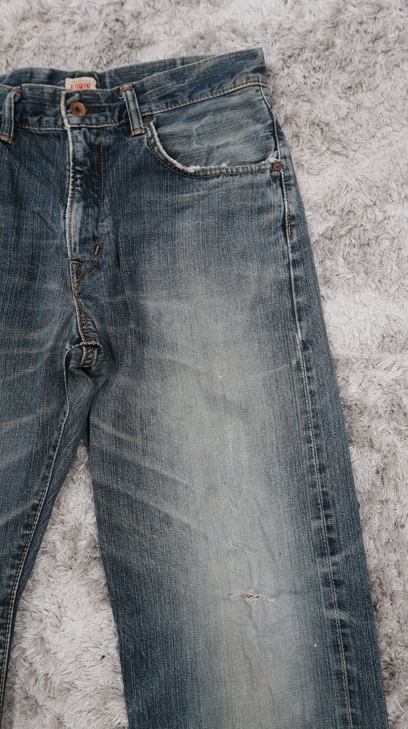 Edwin Vintage Edwin 505z Selvedge Distressed Jeans Size US 32 / EU 48 - 4 Thumbnail