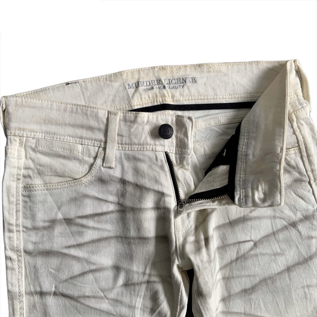 20471120 × Beauty Beast × Japanese Brand Japanese Murder License Distressed Denim Jeans Size US 29 - 2 Thumbnail