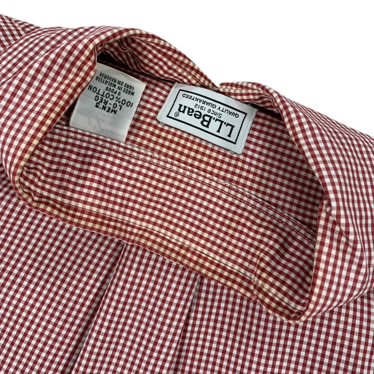 L.L. Bean VTG L.L Bean Red White Checkered Long Sleeve Button Up Shirt Size US L / EU 52-54 / 3 - 4 Thumbnail