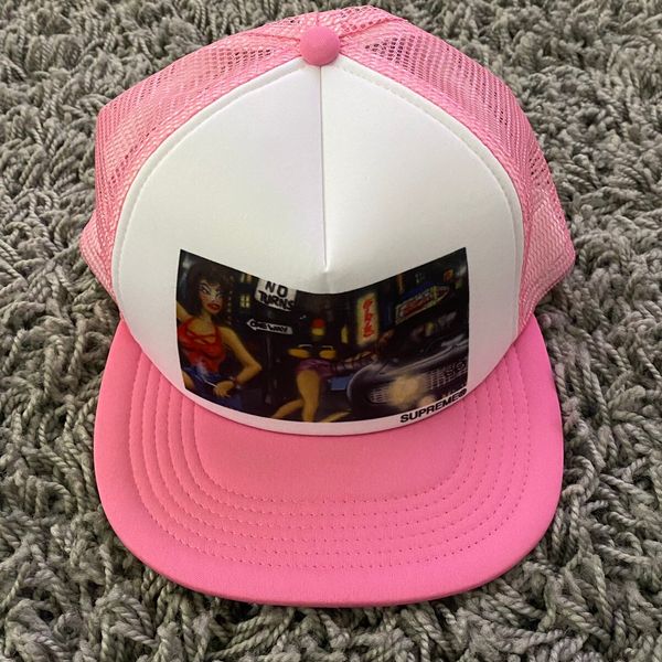Supreme Supreme Lady Pink Mesh Back 5-Panel Pink White Trucker Hat