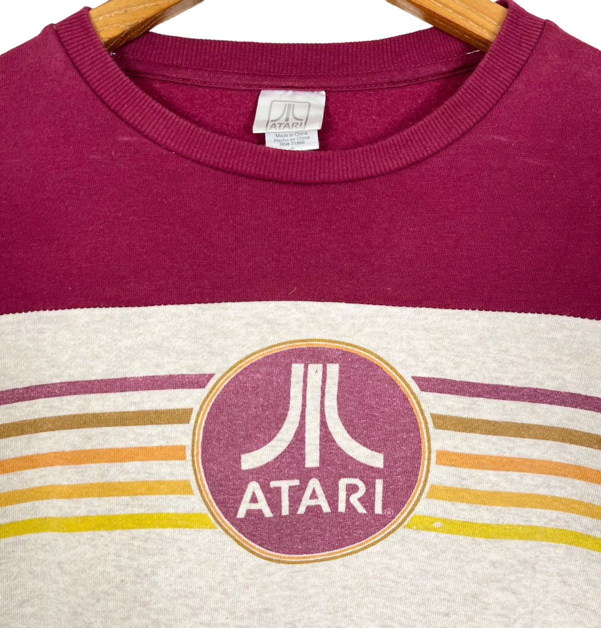 Atari Japanese Game Company Big Logo Striped Sweatshirt