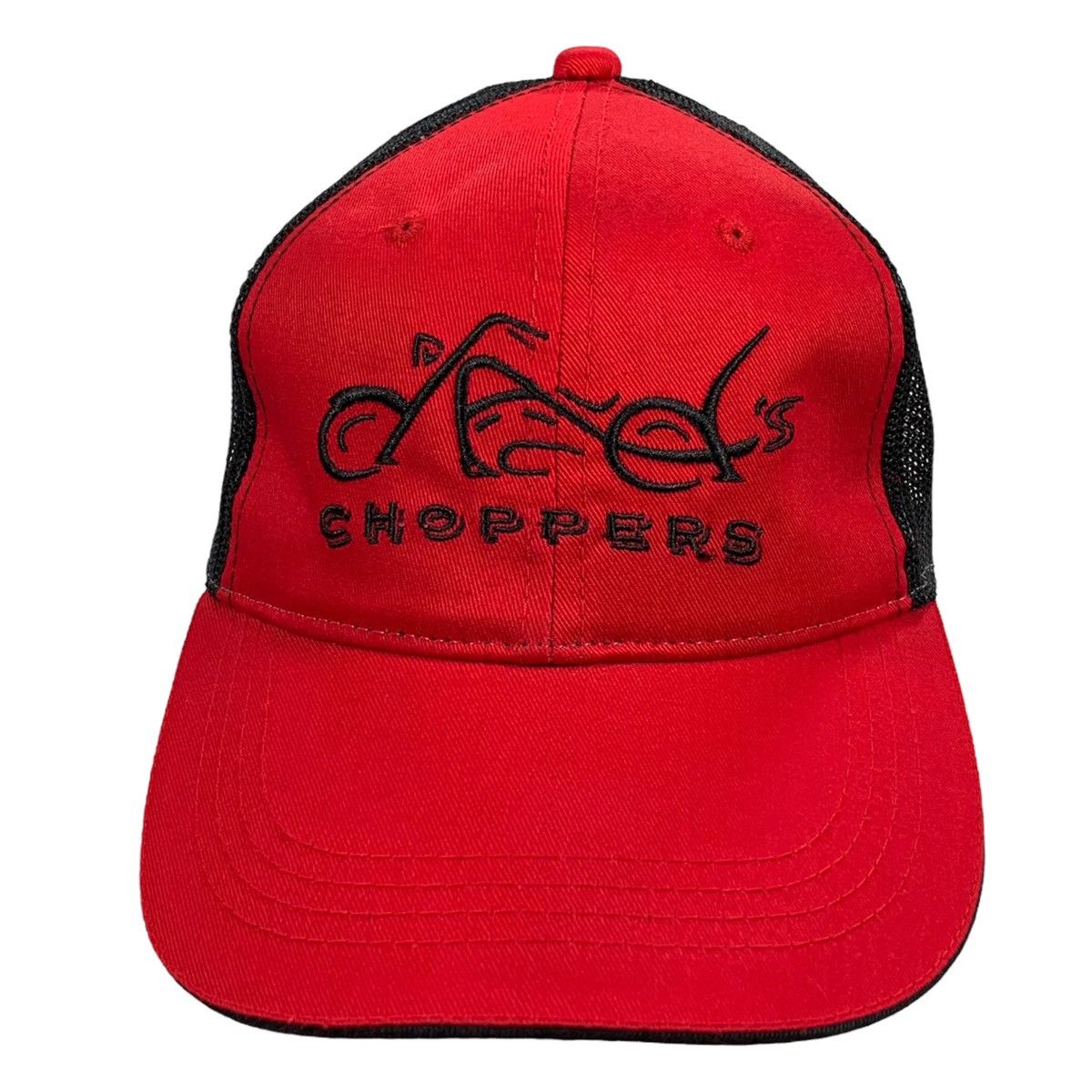 Vintage Vintage Dad’s Choppers Black & Red Motorcycle Trucker Hat Size ONE SIZE - 1 Thumbnail