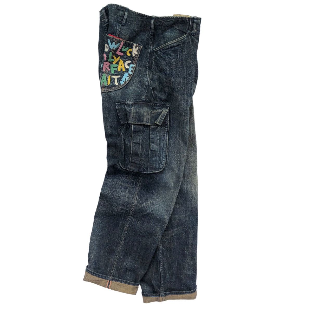 Evisu Evisu yamane Selvedge Dowluck Design Cargo Denim Pant Size US 33 - 18 Thumbnail