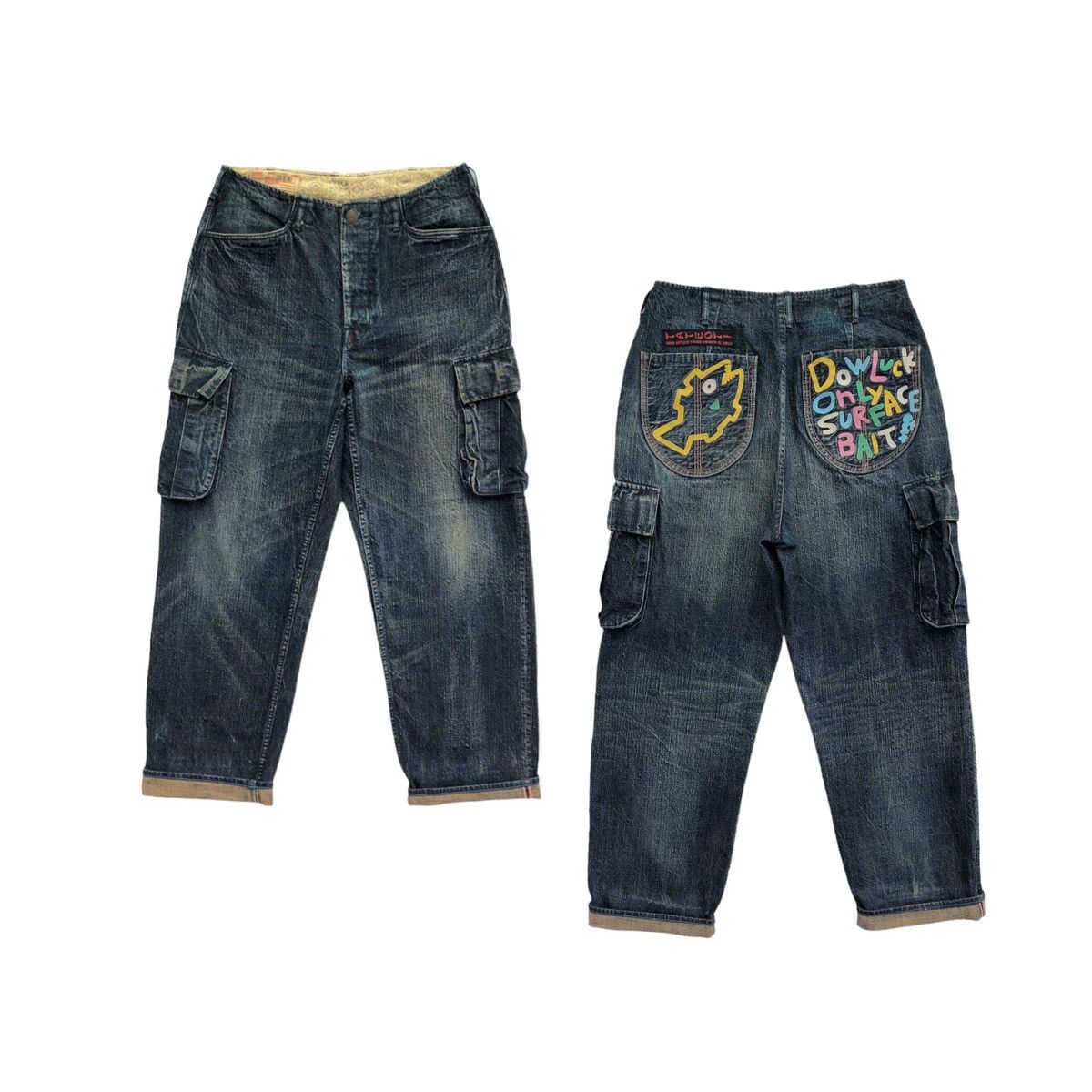 Evisu Evisu yamane Selvedge Dowluck Design Cargo Denim Pant Size US 33 - 2 Thumbnail