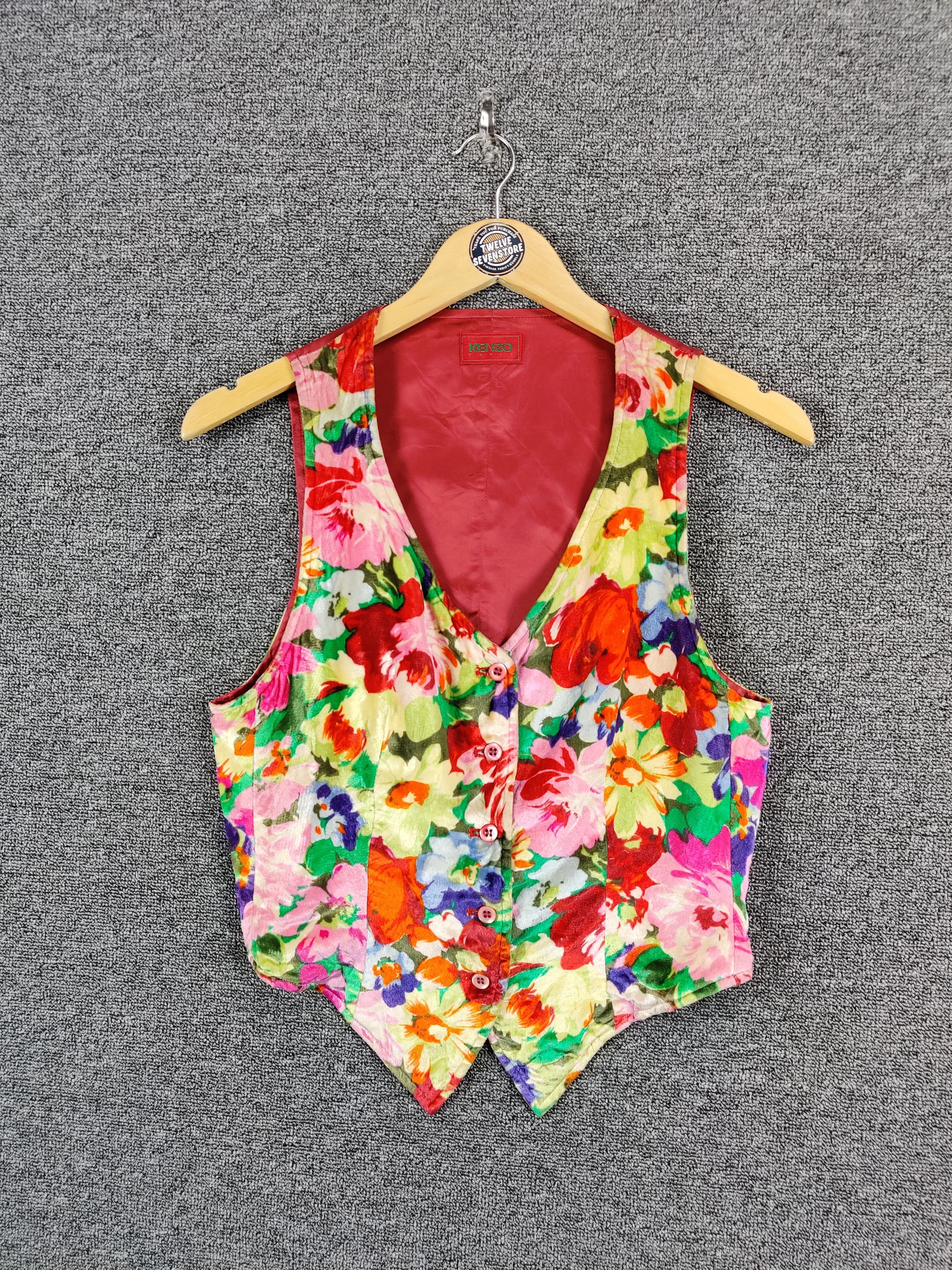 Kenzo Vintage Kenzo Paris Floral Vest Nice Design Size US M / EU 48-50 / 2 - 2 Thumbnail