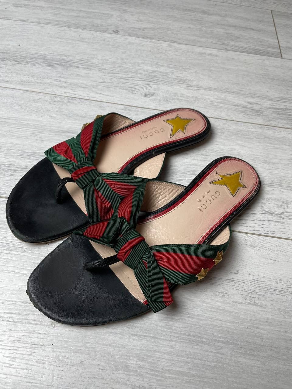 image of Gucci GG Flip Flops Shoes in Black, Men's (Size 5)