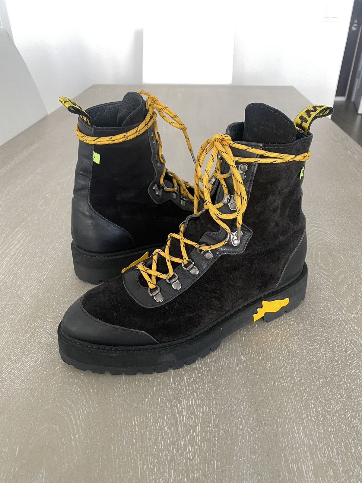 image of Off White Off-White Black Hiking Combat Boots, Men's (Size 11)