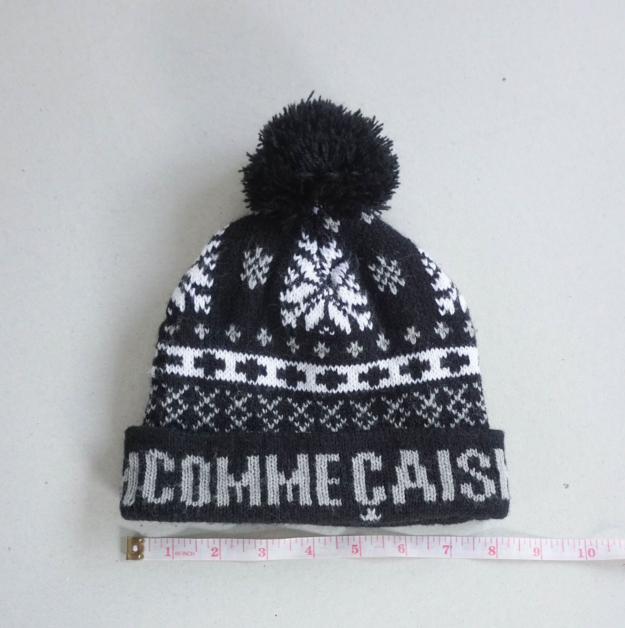 Comme Ca Ism Comme Ca Ism Spellout Native Tribal Pattern Bobble Beanie Size ONE SIZE - 4 Thumbnail