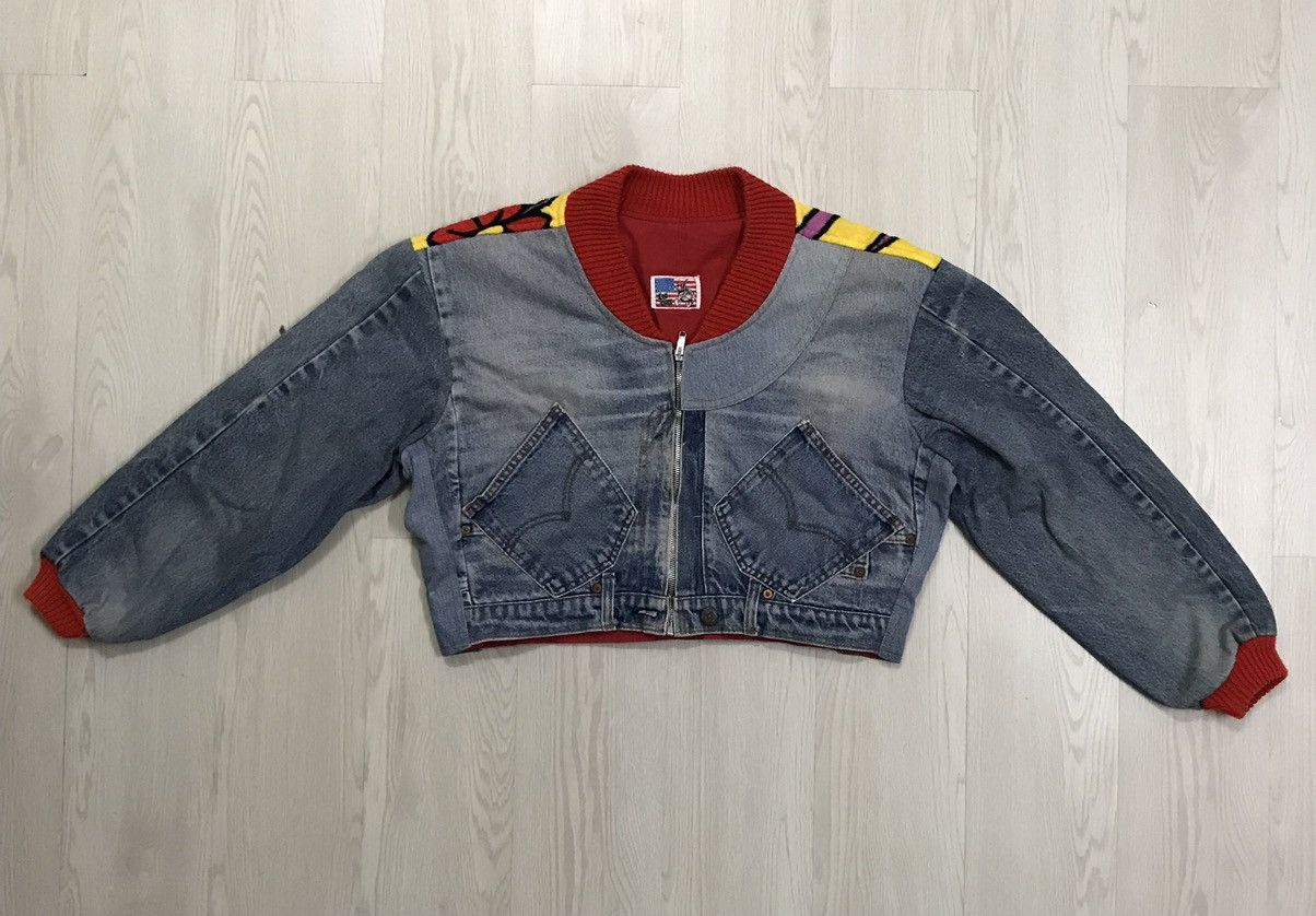 If Six Was Nine × Levi's Vintage Clothing × Vintage 💥RARE💥 Vintage 1990 Levis Denim Cropped Jacket Size L / US 10 / IT 46 - 2 Thumbnail