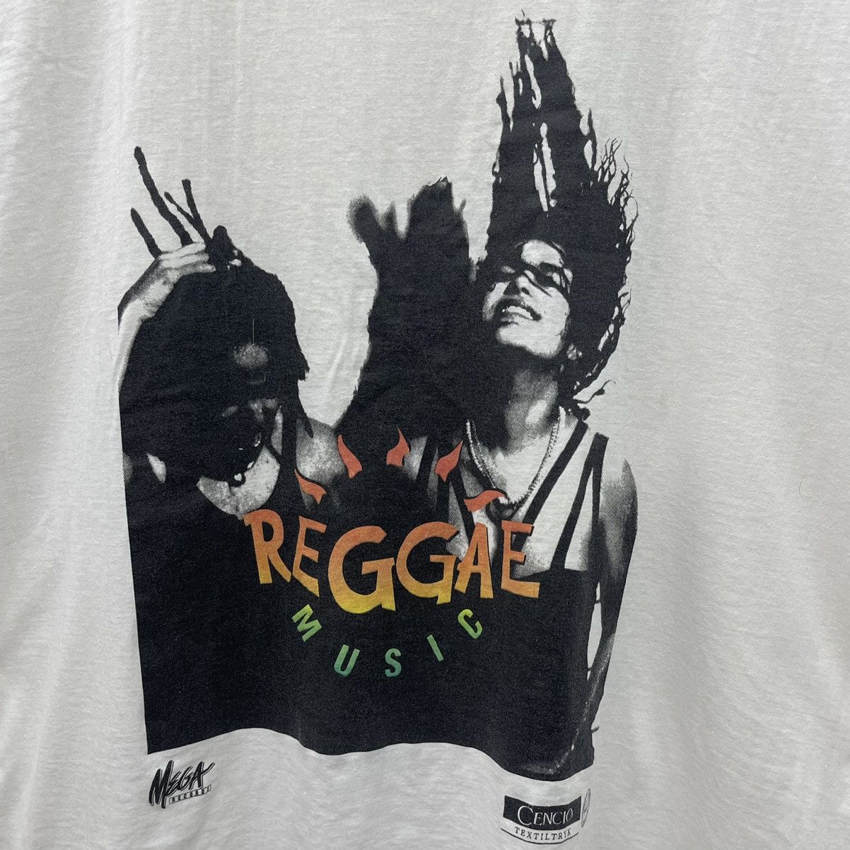 Band Tees Vintage 90s Reggae Music Mega Recors by Cencio Textiltryk Size US L / EU 52-54 / 3 - 2 Thumbnail