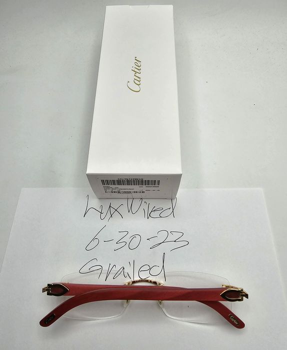 Cartier NEW Cartier Red Wood Gold Glasses CT00520 Grailed