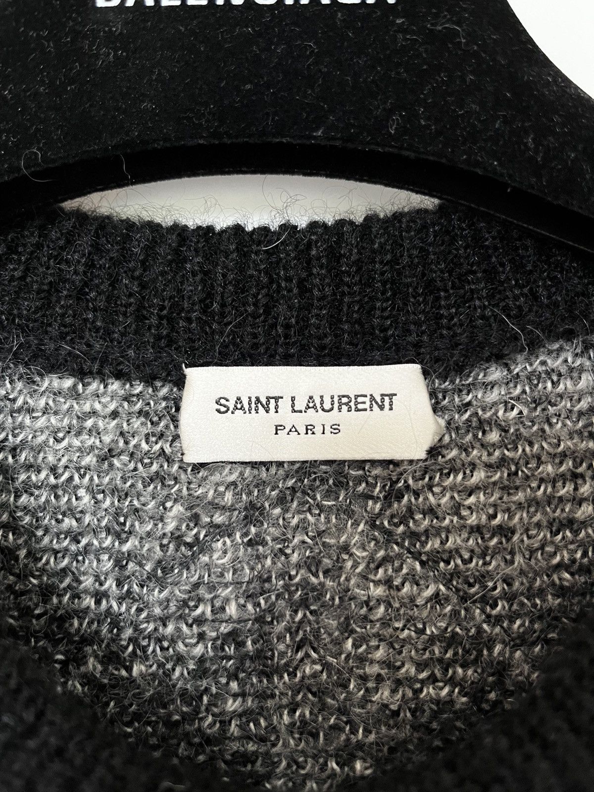 Hedi Slimane × Saint Laurent Paris GRAIL! Saint Laurent FW14 Runway Chain Argyle Mohair Sweater Size US XS / EU 42 / 0 - 4 Thumbnail