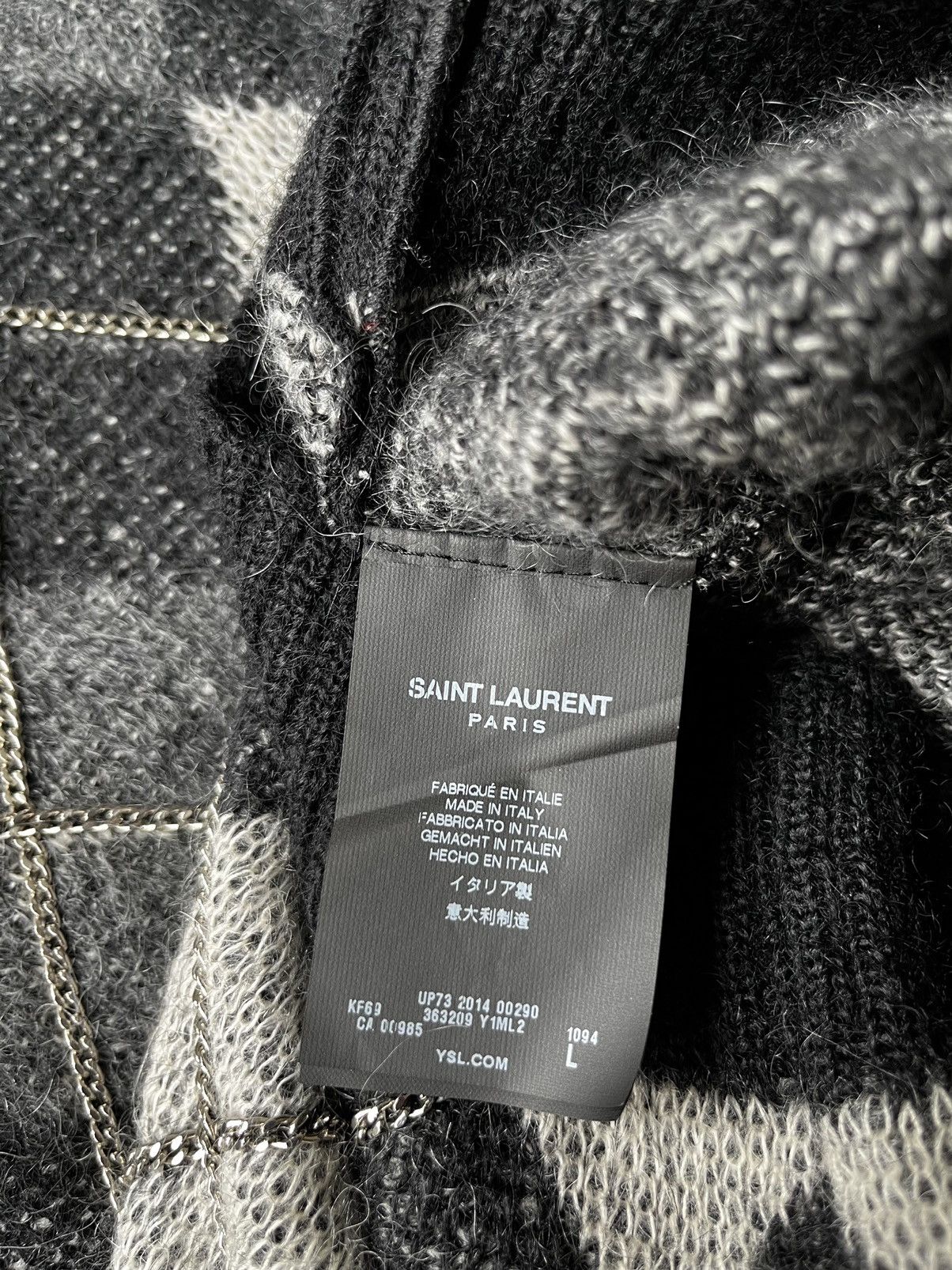 Hedi Slimane × Saint Laurent Paris GRAIL! Saint Laurent FW14 Runway Chain Argyle Mohair Sweater Size US XS / EU 42 / 0 - 5 Thumbnail