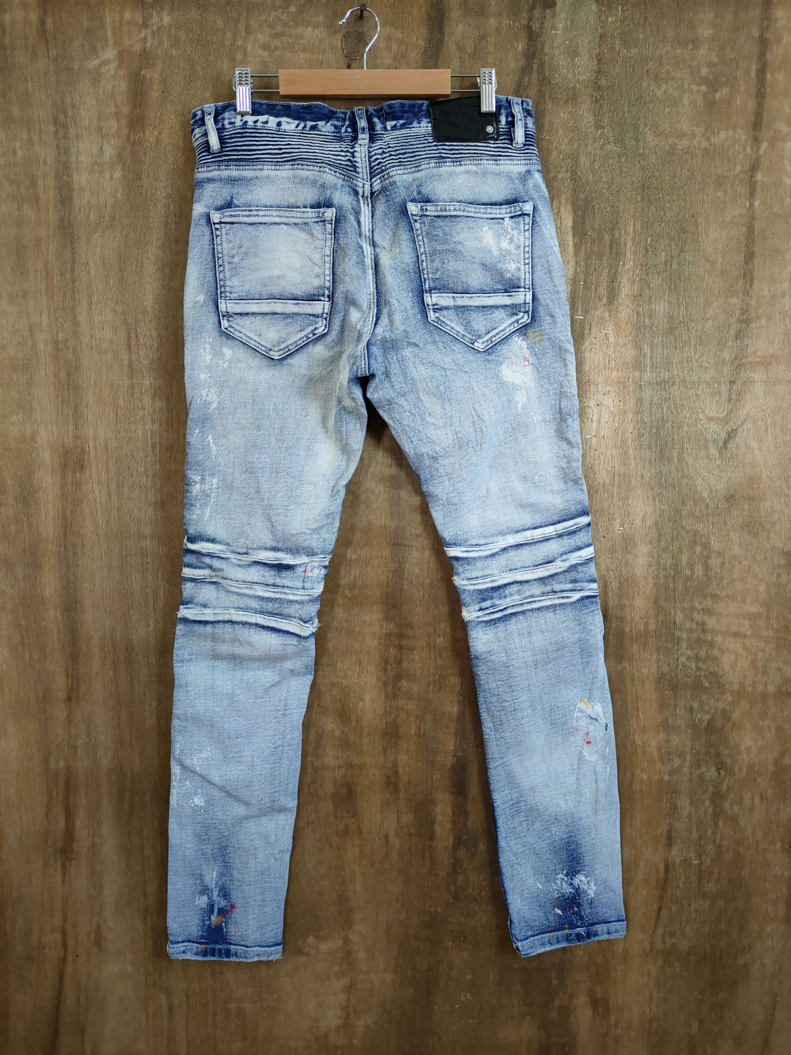 Smoke Rise Smoke rise distressed bikers denim like balmain #46-741DL Size US 32 / EU 48 - 9 Thumbnail