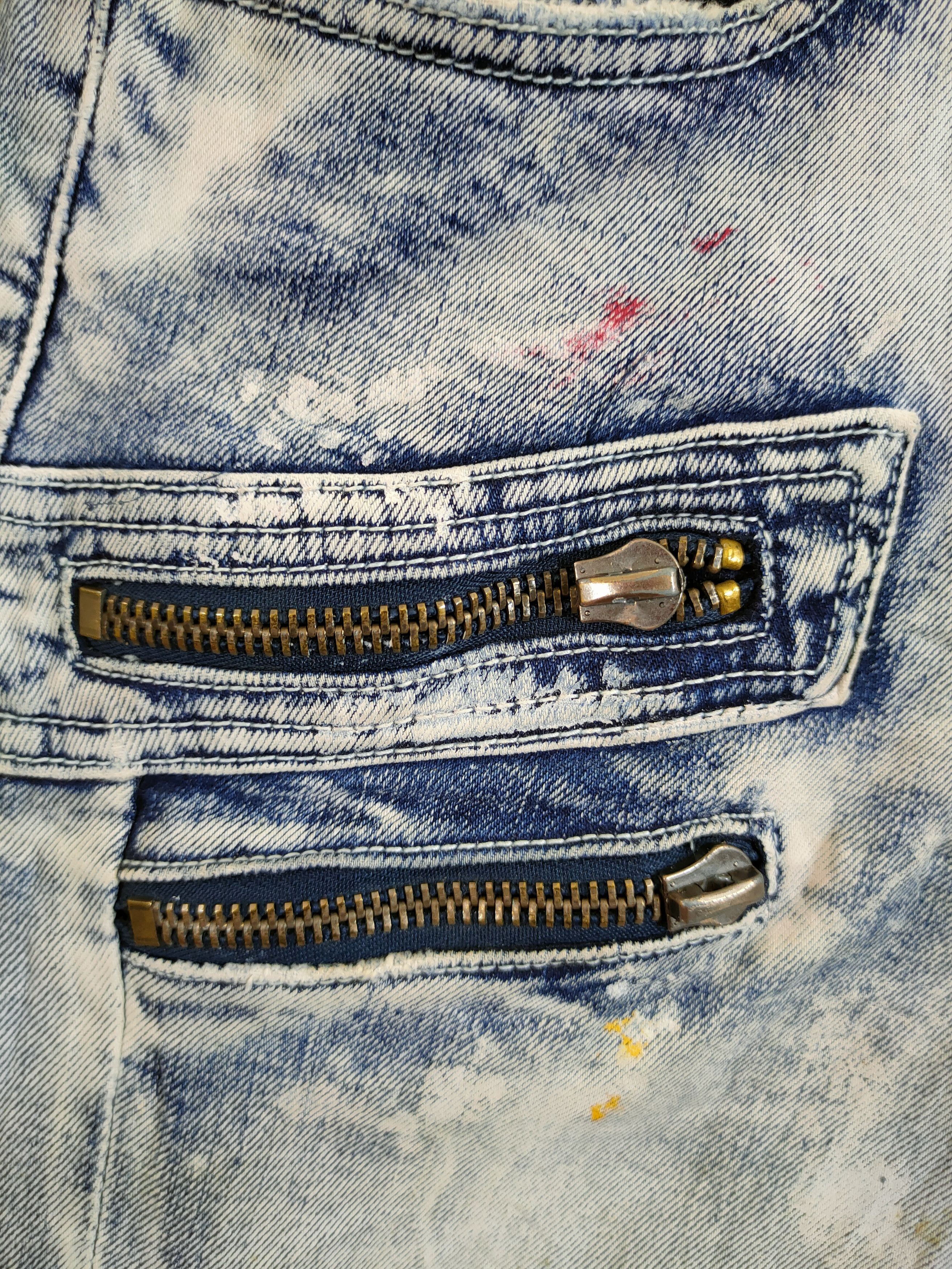 Smoke Rise Smoke rise distressed bikers denim like balmain #46-741DL Size US 32 / EU 48 - 6 Thumbnail