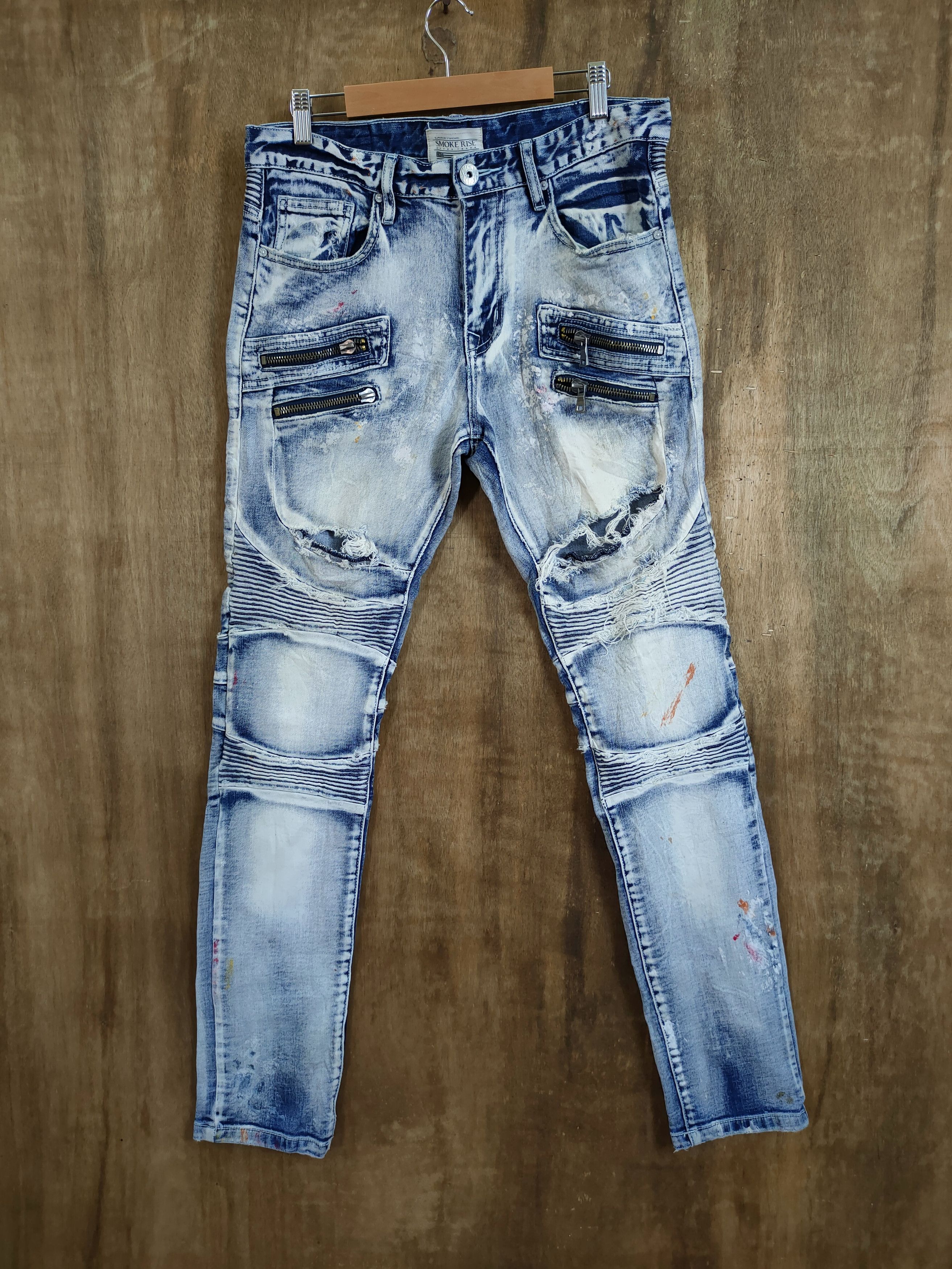 Smoke buy Rise Men's Distressed Denim Jeans size 34x32