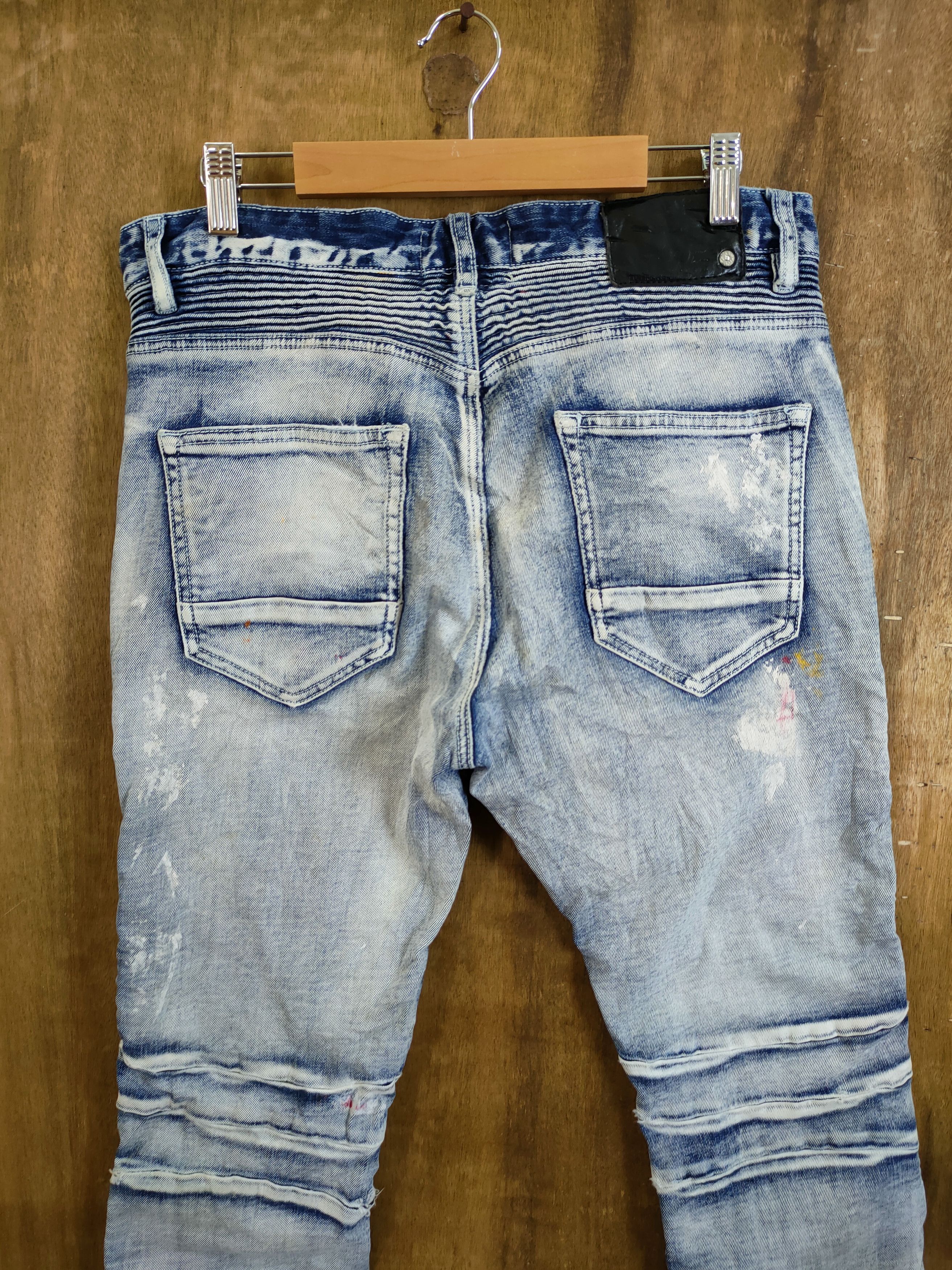 Smoke Rise Smoke rise distressed bikers denim like balmain #46-741DL Size US 32 / EU 48 - 11 Thumbnail