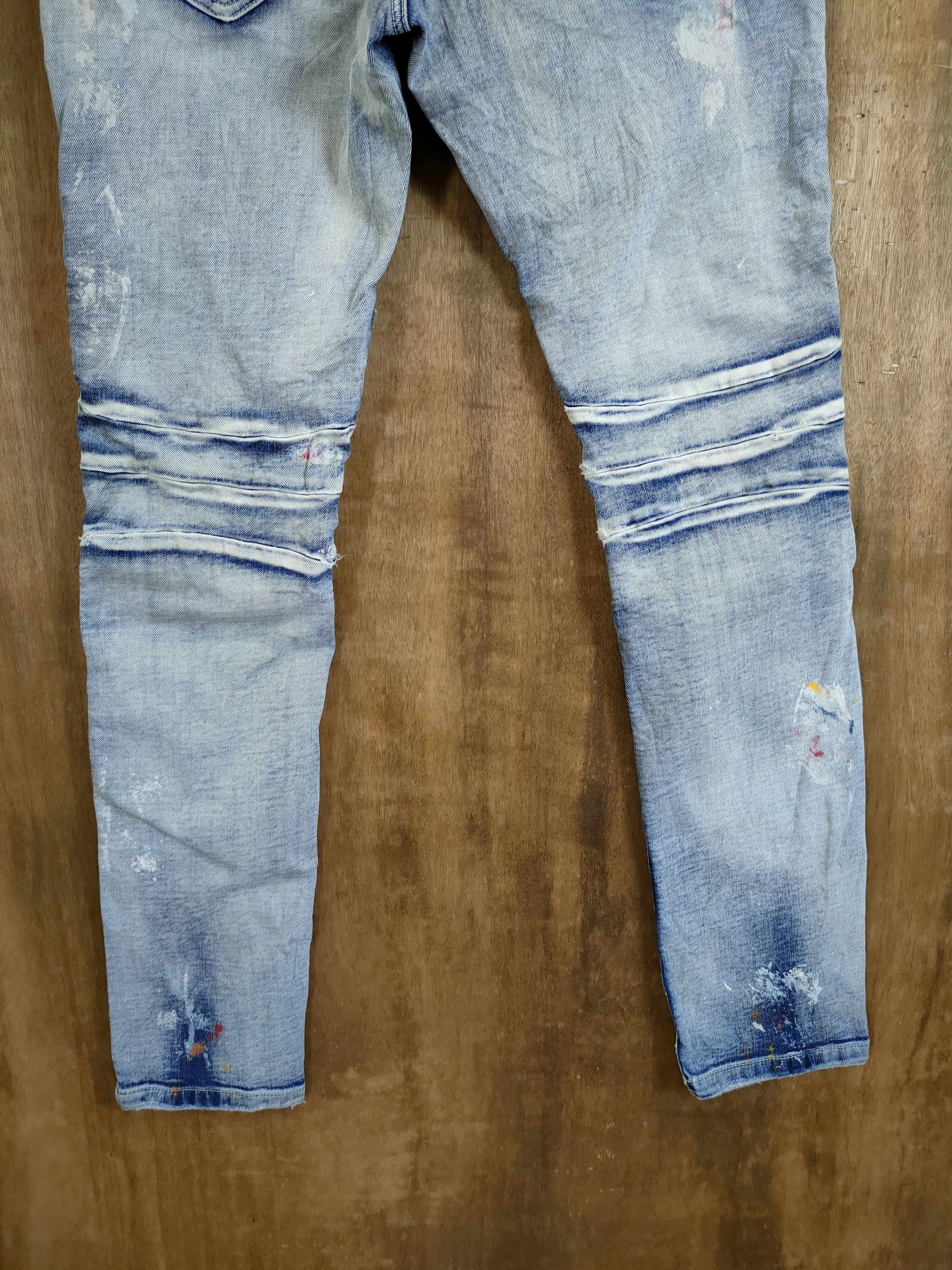 Smoke Rise Smoke rise distressed bikers denim like balmain #46-741DL Size US 32 / EU 48 - 10 Thumbnail
