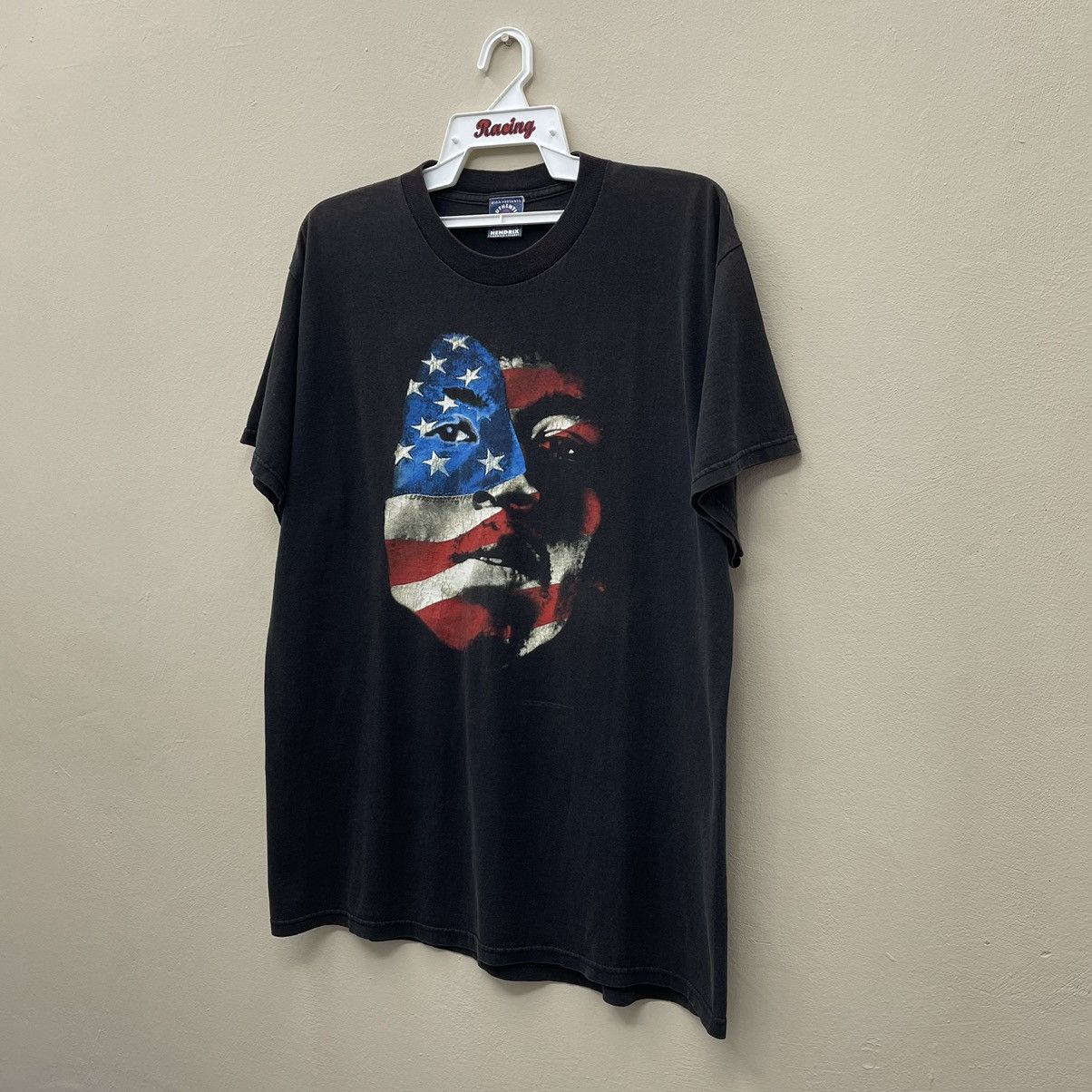 Band Tees Vintage Jimi Hendrix Face Usa Flag Rare T-Shirt 00s Size US L / EU 52-54 / 3 - 8 Thumbnail