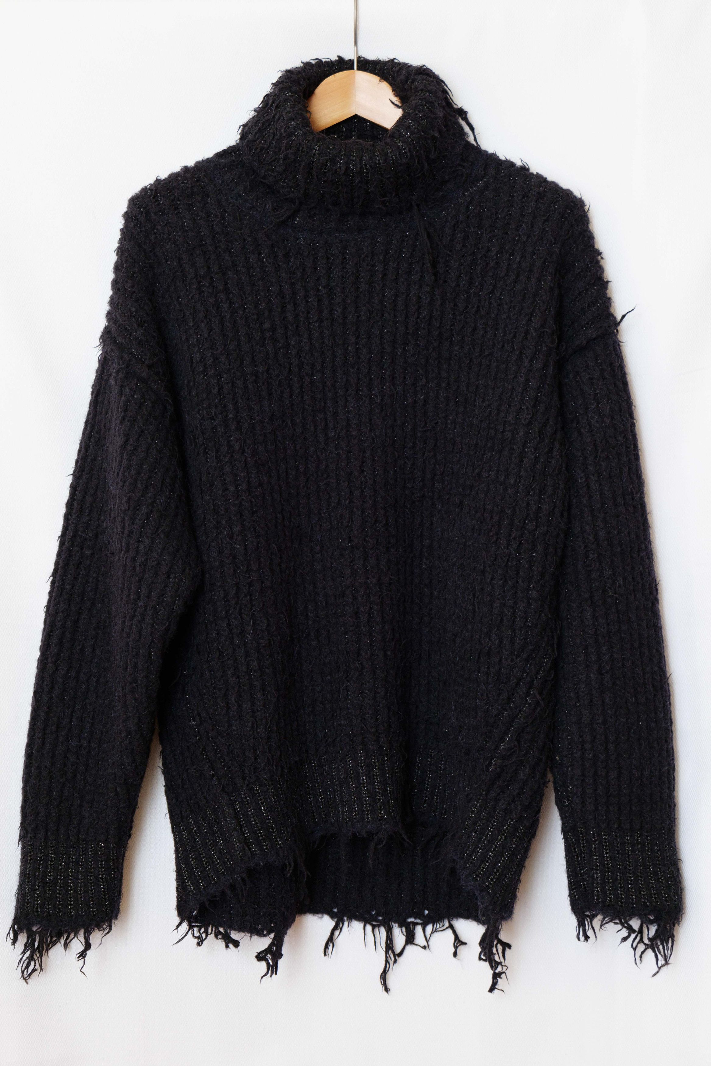 image of Moncler NWT Heavy Wool Sweater in Black, Men's (Size Small)