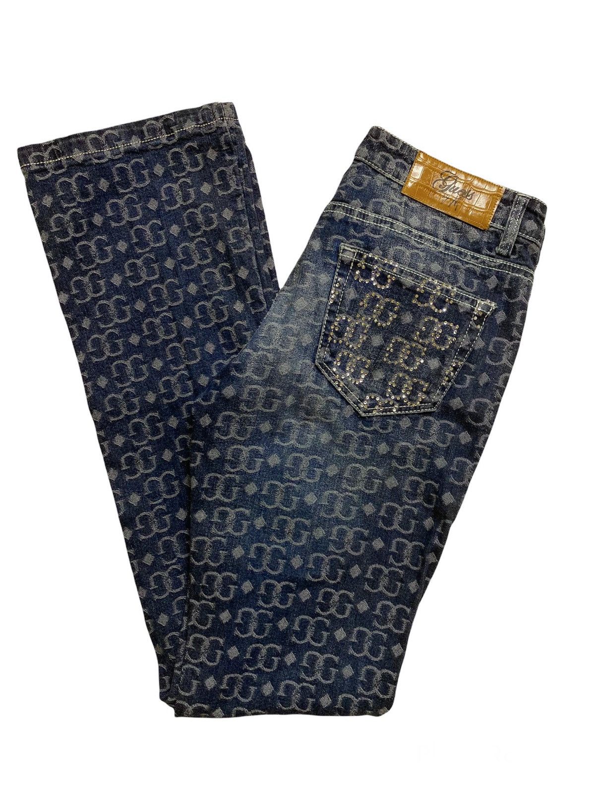 Designer × Guess × Vintage Guess by Marciano vintage blue denim jeans monogrammed Size 28" / US 6 / IT 42 - 1 Thumbnail