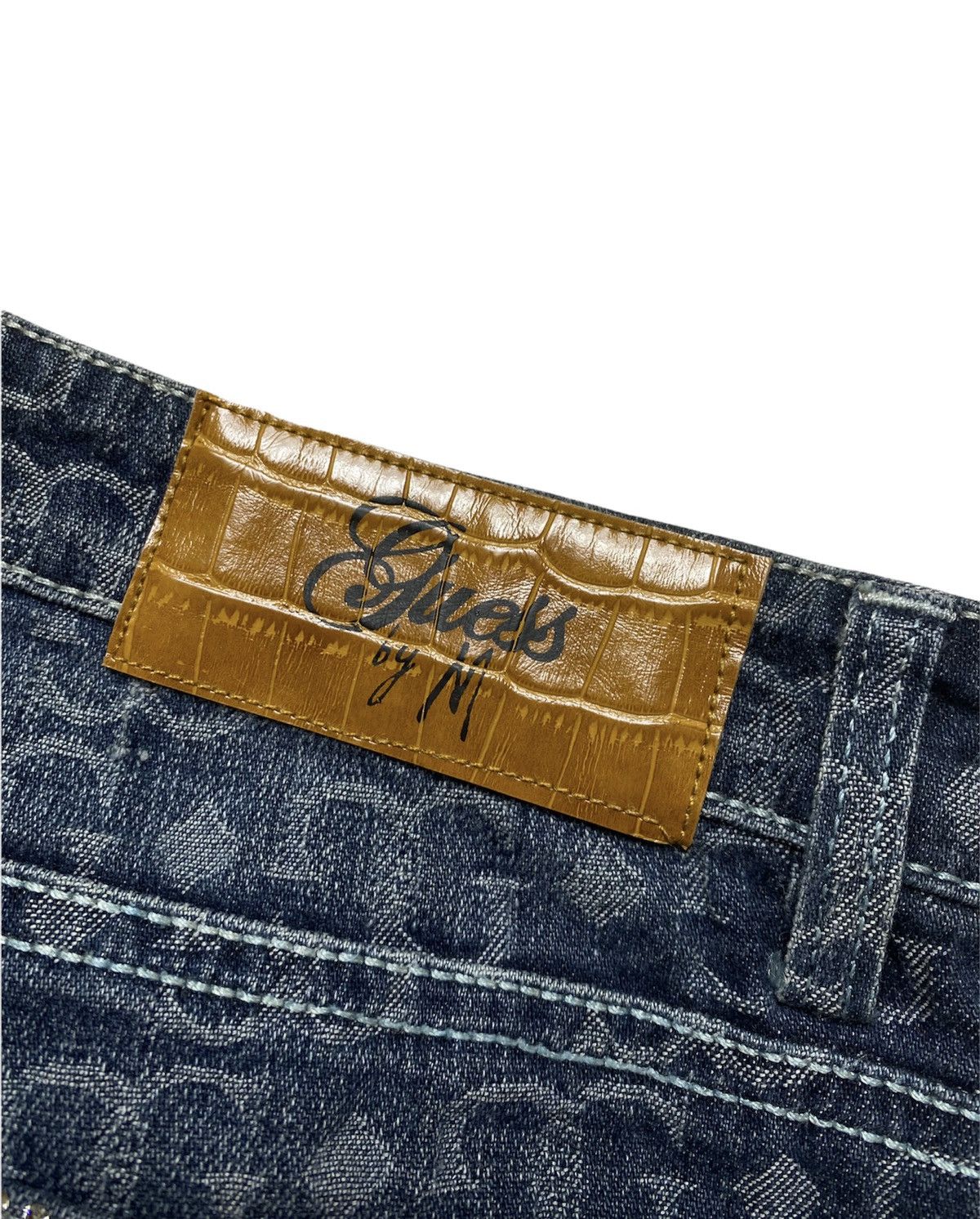 Designer × Guess × Vintage Guess by Marciano vintage blue denim jeans monogrammed Size 28" / US 6 / IT 42 - 3 Thumbnail