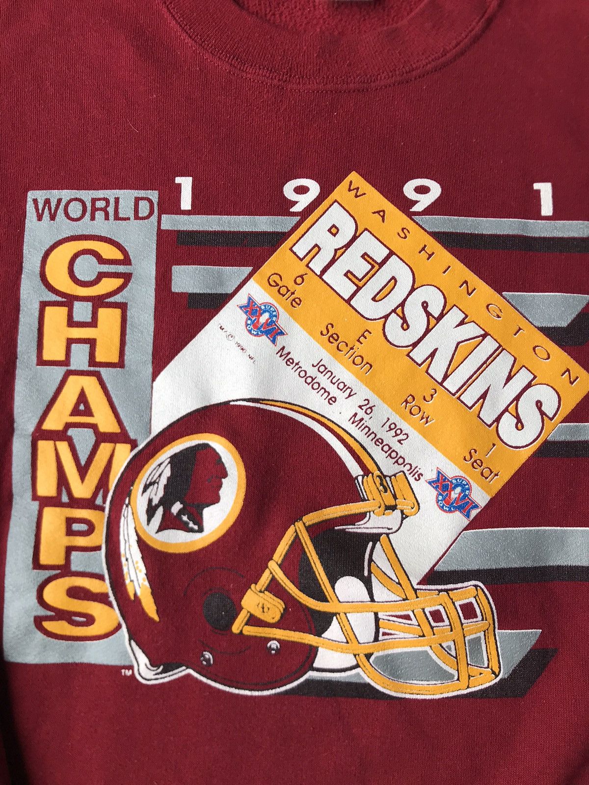 Vintage 1991 Washington Redskins Super Bowl Sweatshirt | Grailed