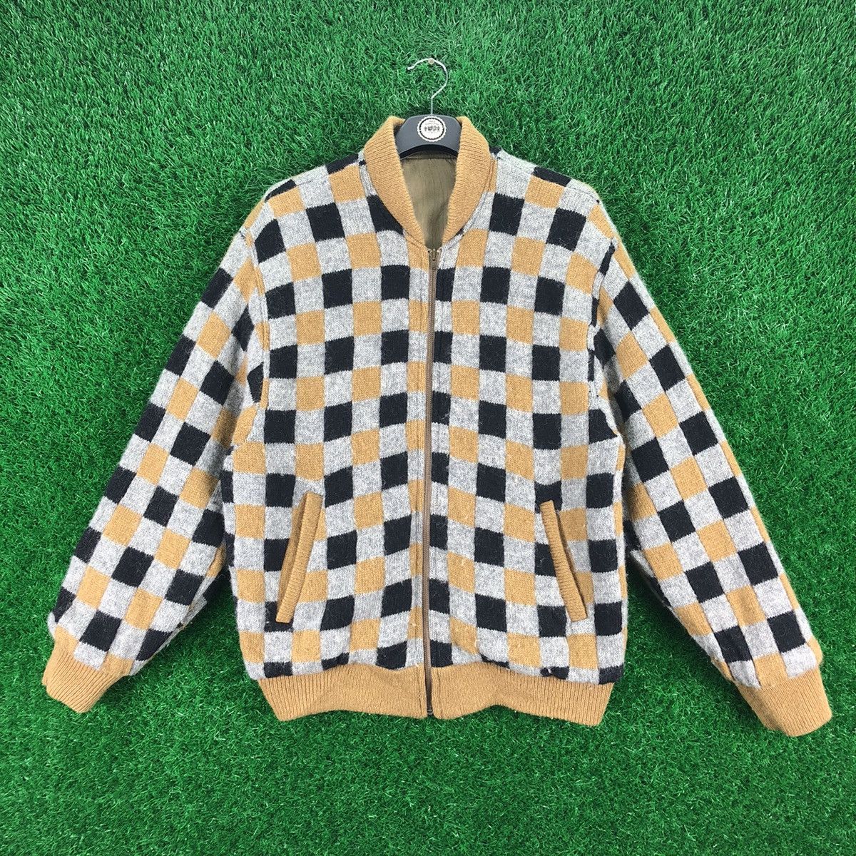 Vintage Vintage 80's Bomber Style Jacket Reversible Checkerboard Size US M / EU 48-50 / 2 - 1 Thumbnail