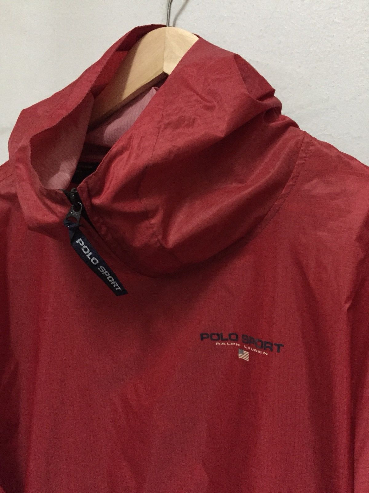 Polo Ralph Lauren Vintage Polo Sport Raplh Lauren Windbreaker Hoddie Red Colour Size US M / EU 48-50 / 2 - 7 Thumbnail
