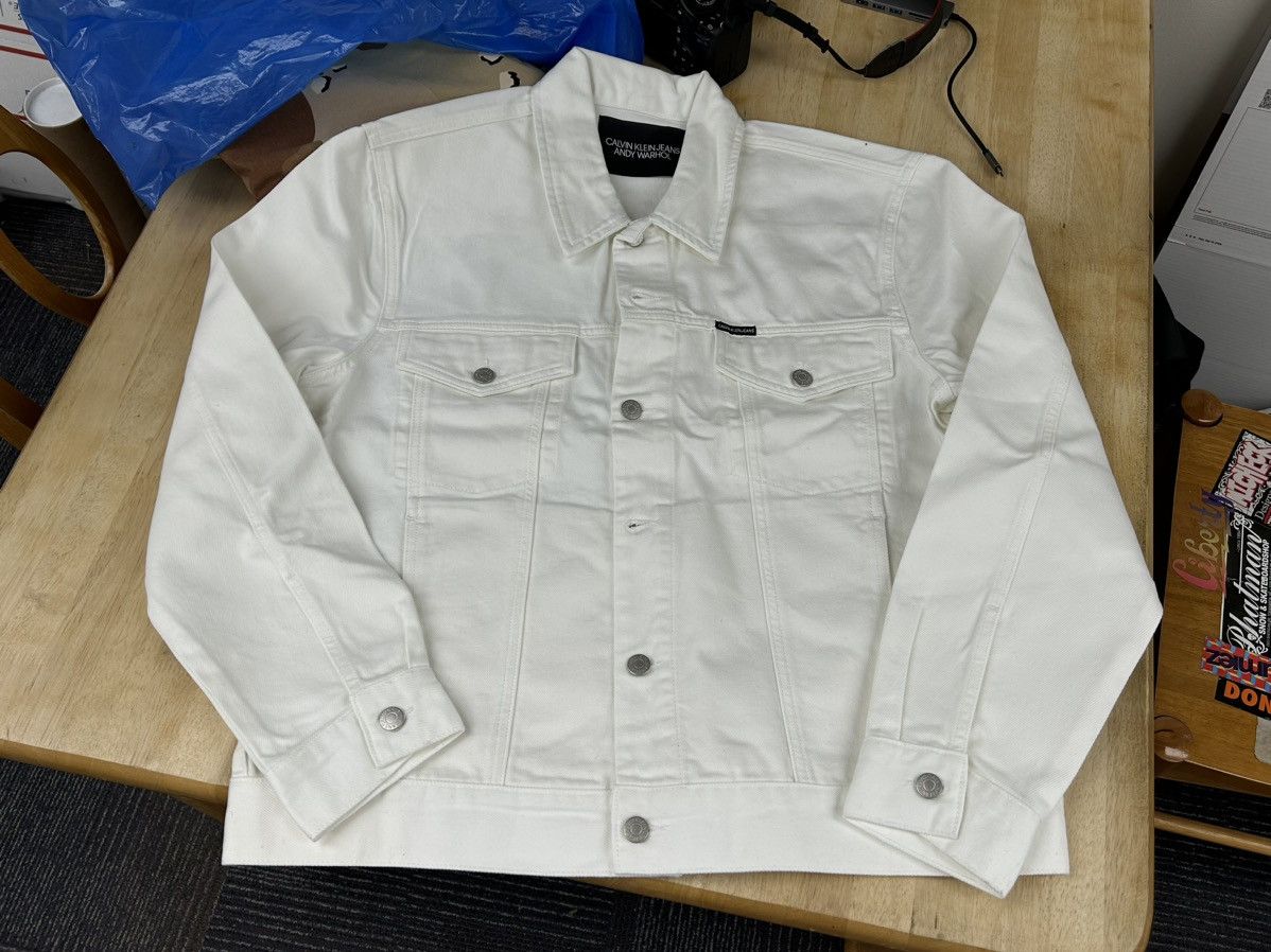 Andy Warhol Calvin Klein Andy Warhol White Denim Jacket XL Size US XL / EU 56 / 4 - 2 Thumbnail