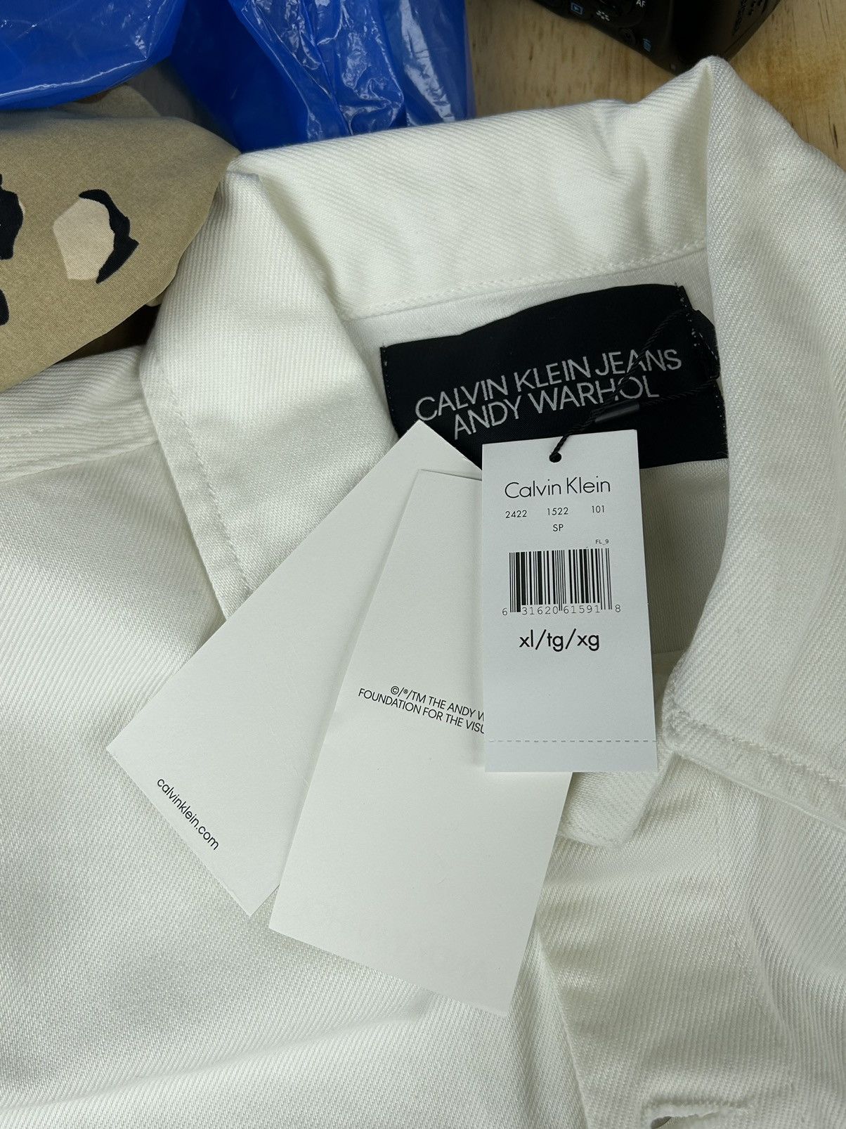 Andy Warhol Calvin Klein Andy Warhol White Denim Jacket XL Size US XL / EU 56 / 4 - 4 Thumbnail