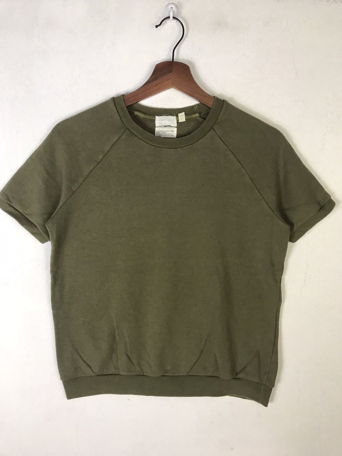 Helmut Lang Women Army Short Sleeve Crewneck Sweatshirt Size S / US 4 / IT 40 - 2 Thumbnail