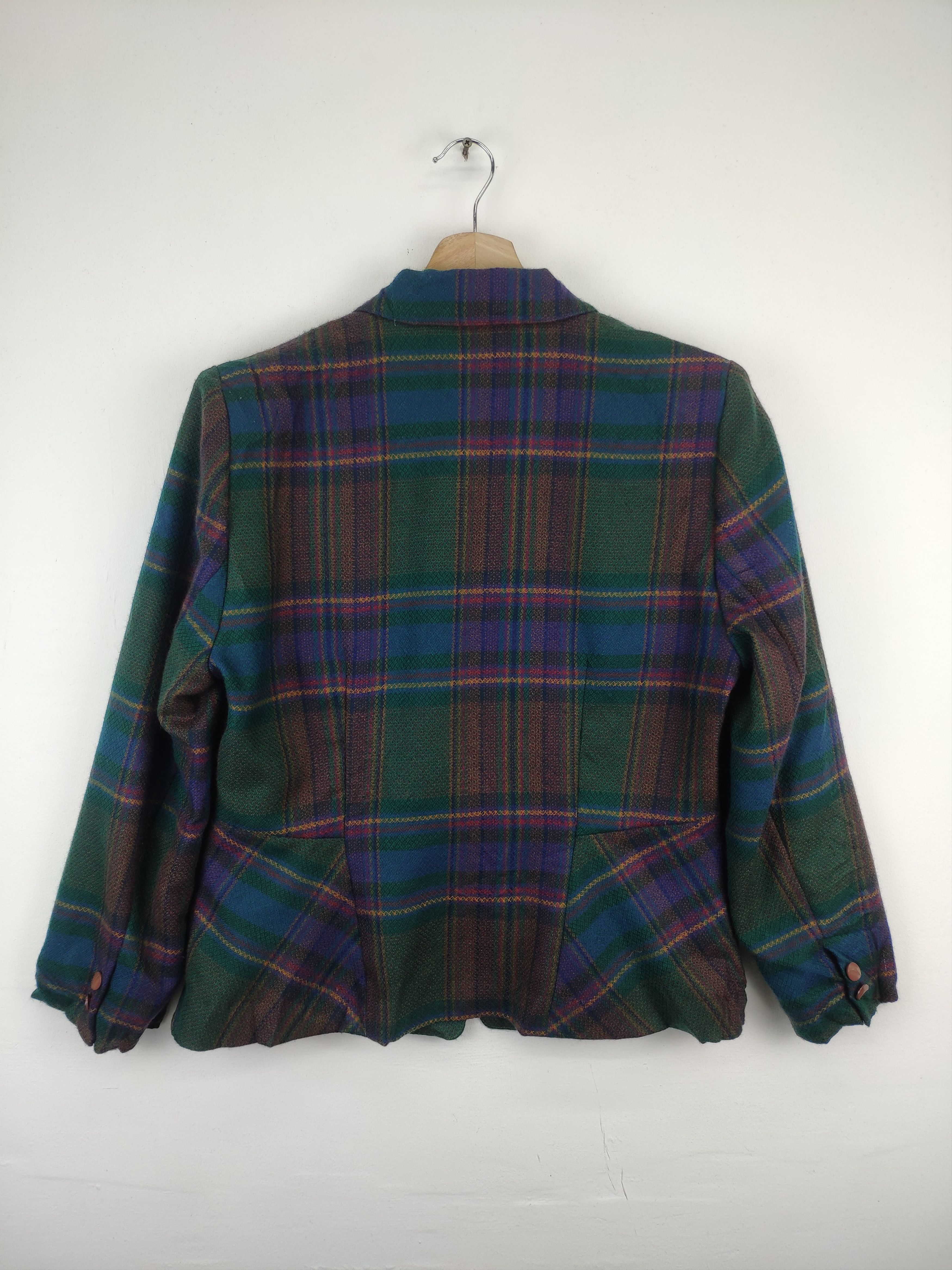 Japanese Brand Vintage Japanese Wool Checkered Blazer Tartan Pattern Size M / US 6-8 / IT 42-44 - 2 Thumbnail