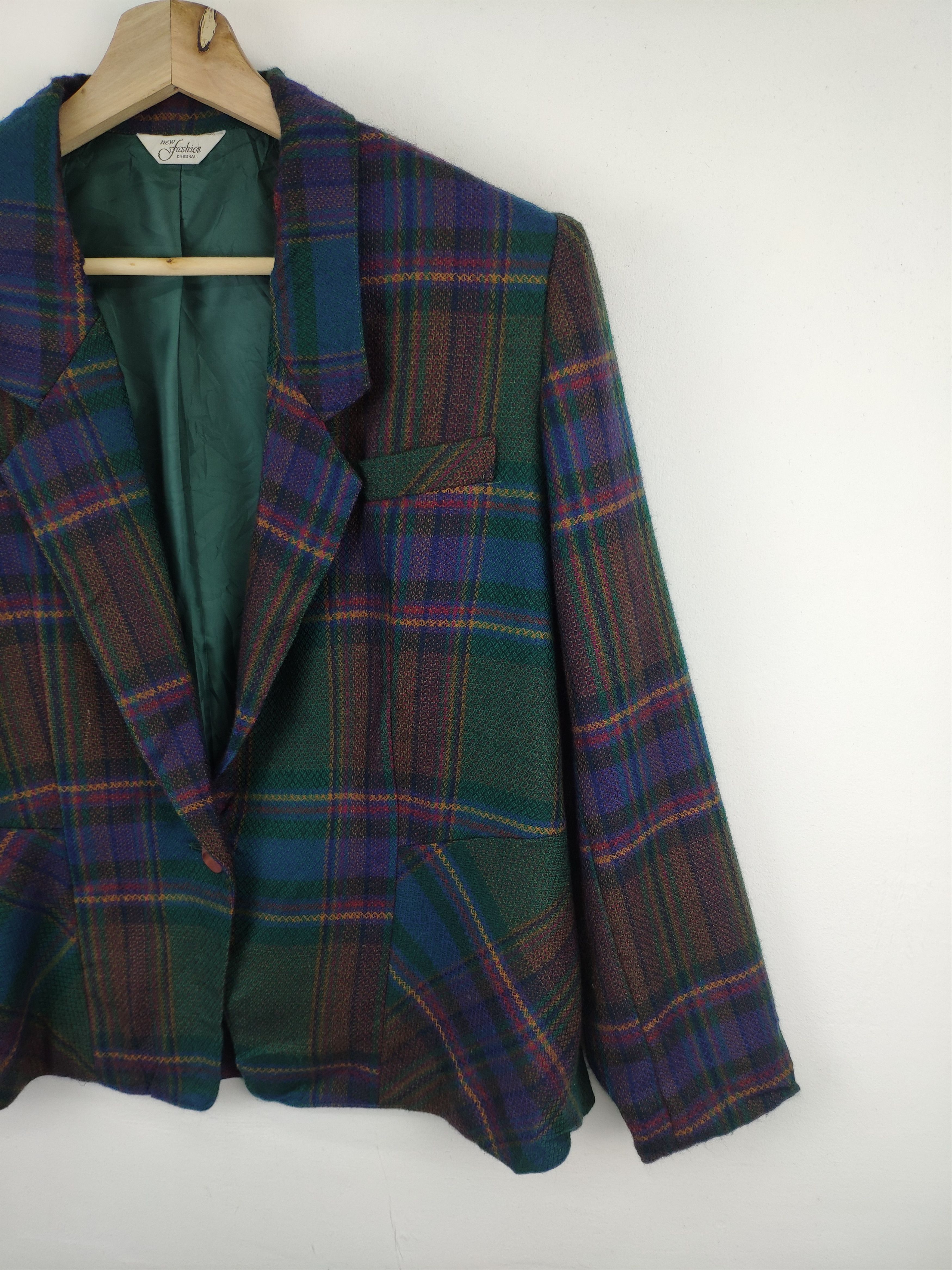 Japanese Brand Vintage Japanese Wool Checkered Blazer Tartan Pattern Size M / US 6-8 / IT 42-44 - 6 Thumbnail