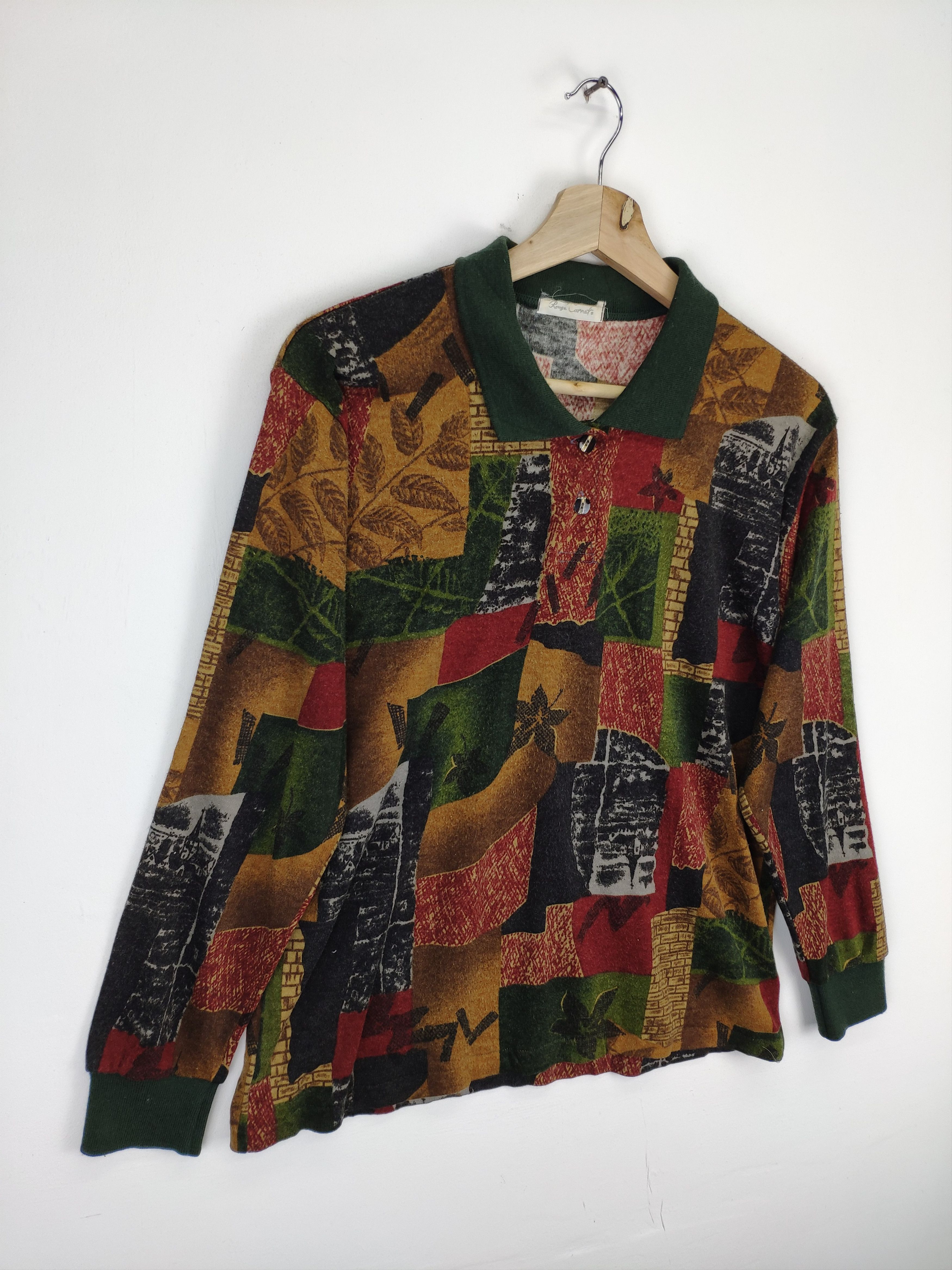 Japanese Brand × Vintage Vintage Polo Shirt Long Sleeve Art Motif Size M / US 6-8 / IT 42-44 - 6 Thumbnail