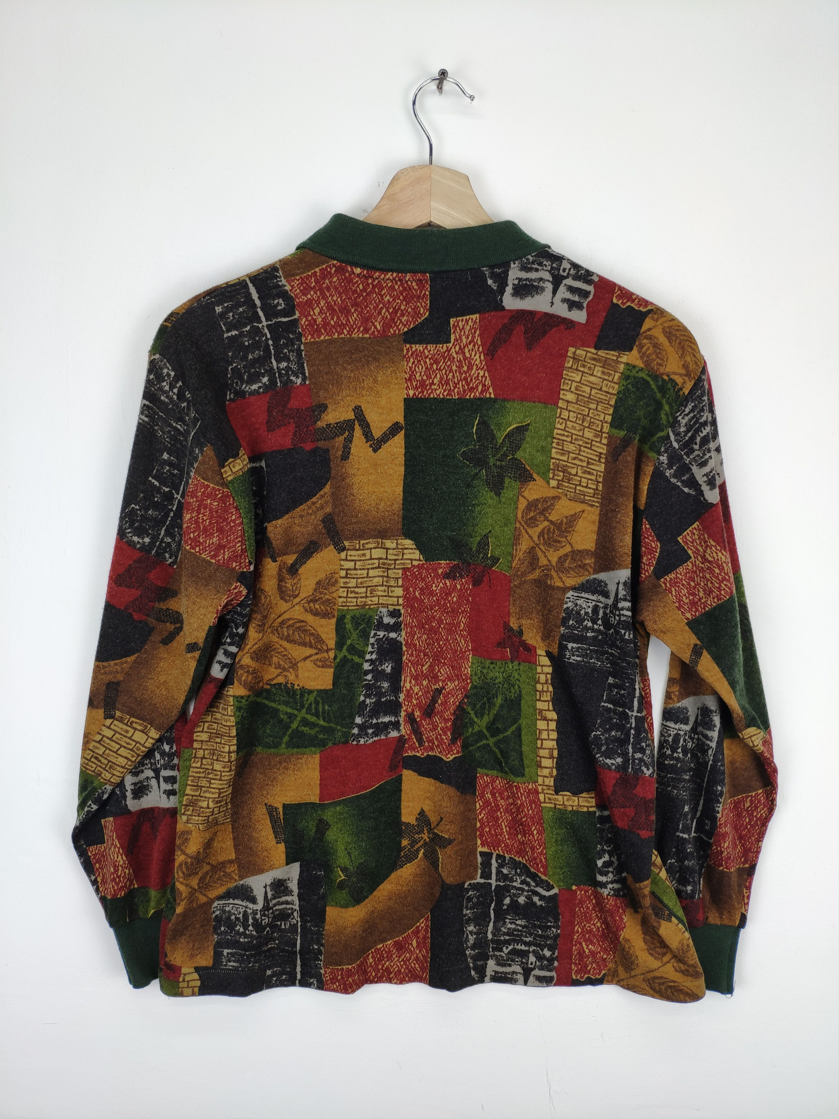 Japanese Brand × Vintage Vintage Polo Shirt Long Sleeve Art Motif Size M / US 6-8 / IT 42-44 - 2 Thumbnail