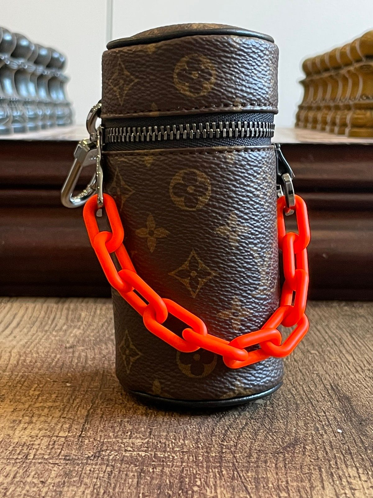 Louis Vuitton® Monogram Barrel Pouch Bag Charm Brown. Size