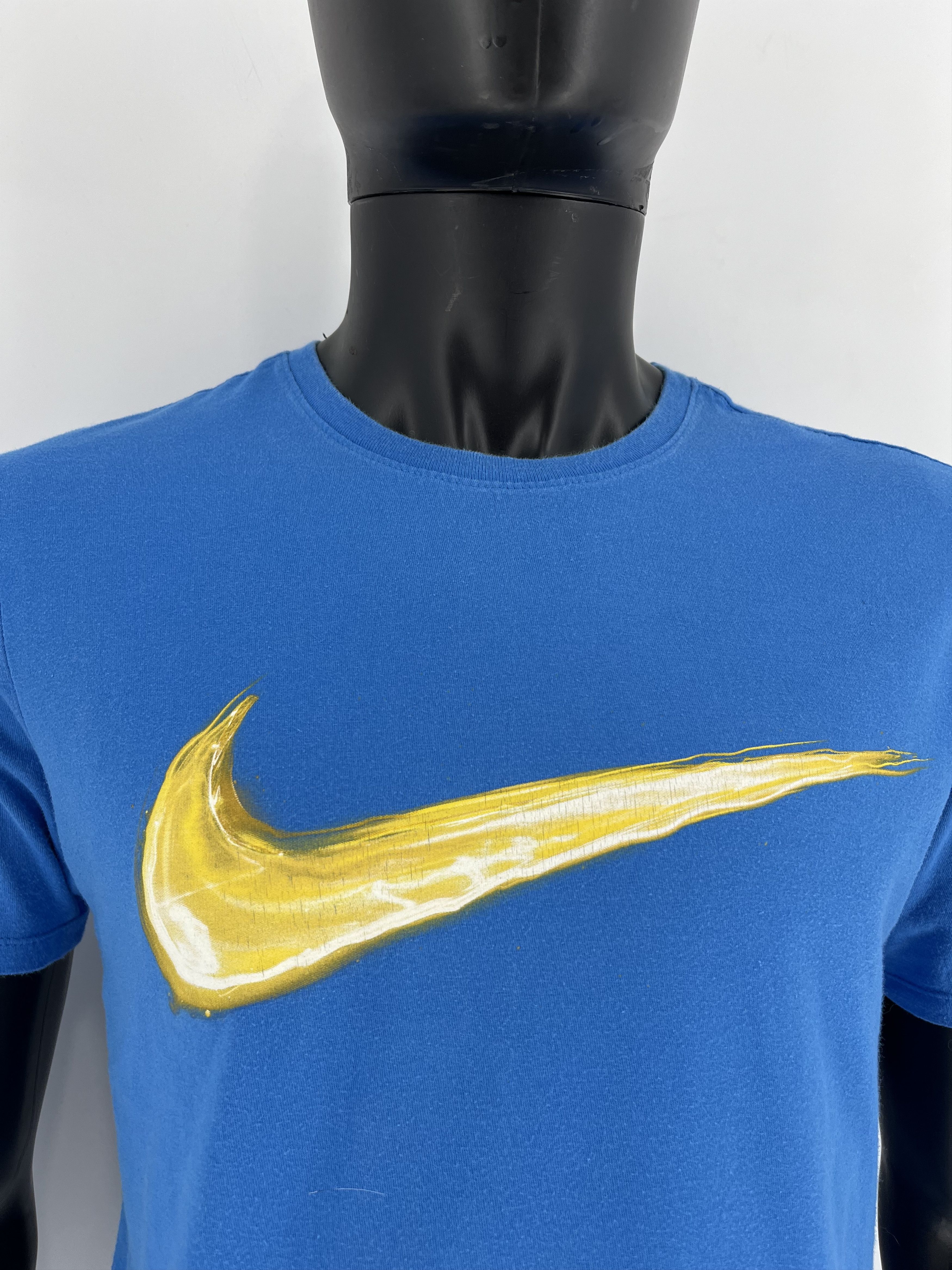 Nike × Vintage Vintage Y2K Nike Big Swoosh blue T-Shirt Size US M / EU 48-50 / 2 - 5 Thumbnail