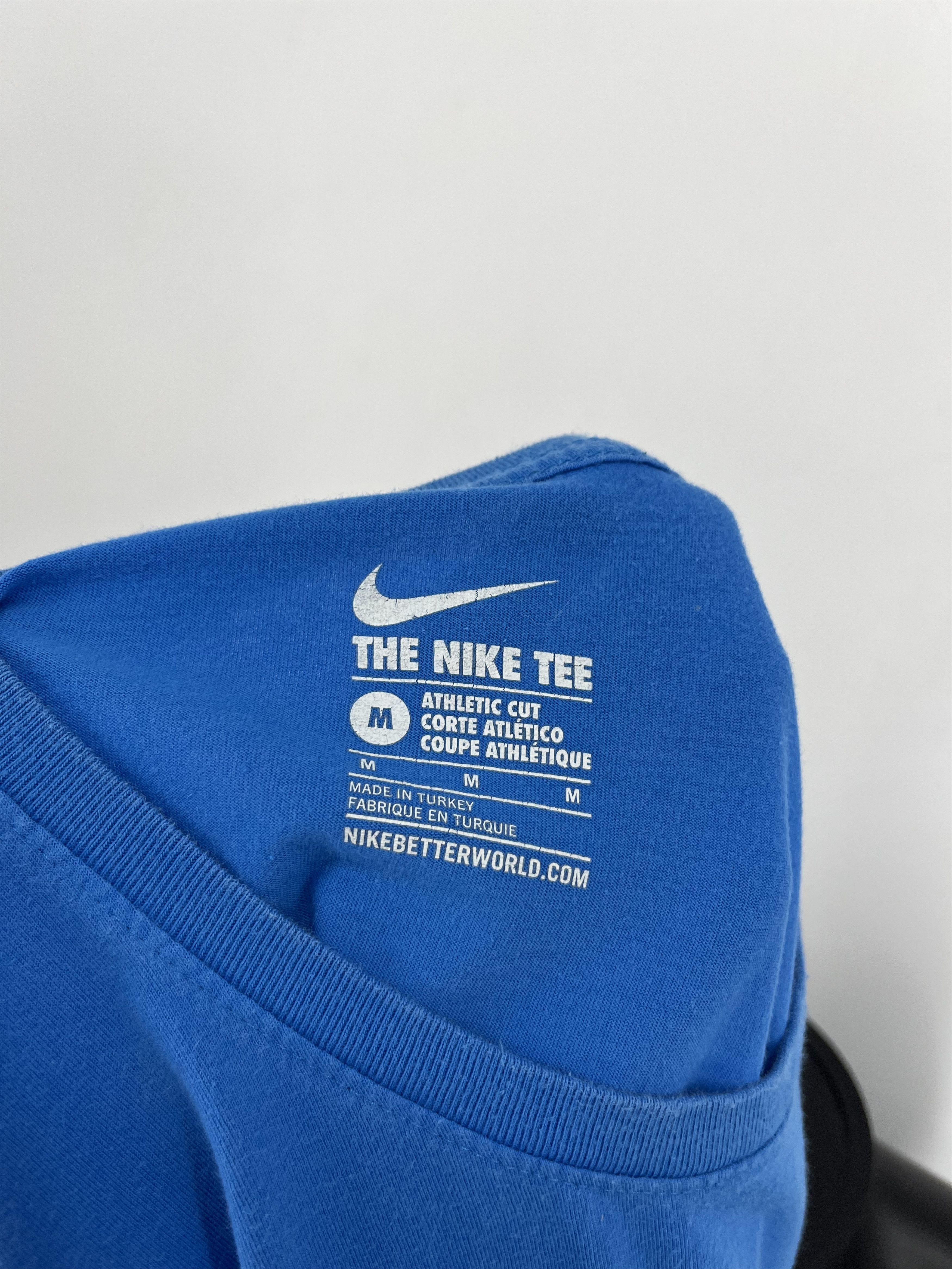 Nike × Vintage Vintage Y2K Nike Big Swoosh blue T-Shirt Size US M / EU 48-50 / 2 - 8 Thumbnail