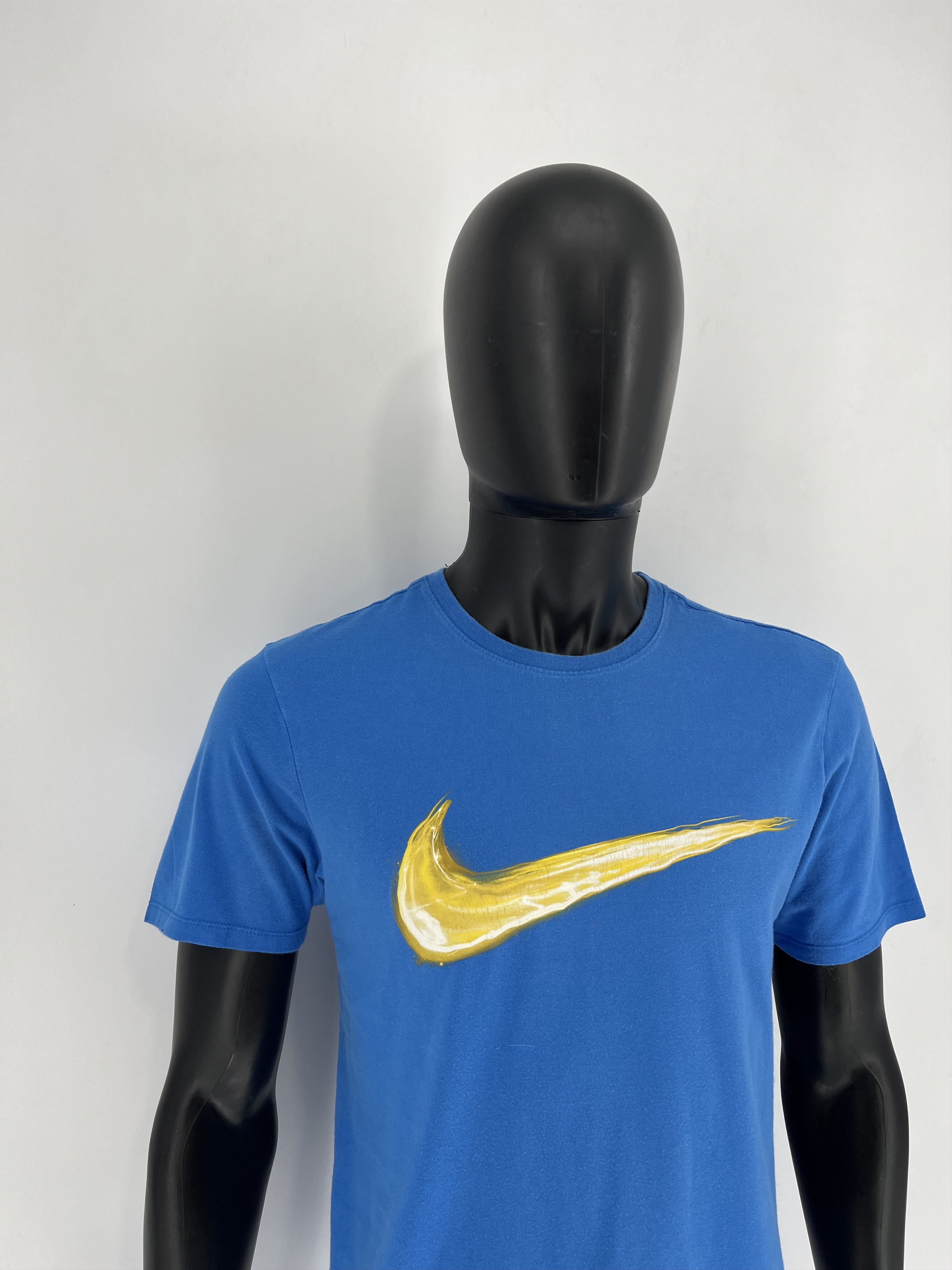 Nike × Vintage Vintage Y2K Nike Big Swoosh blue T-Shirt Size US M / EU 48-50 / 2 - 3 Thumbnail