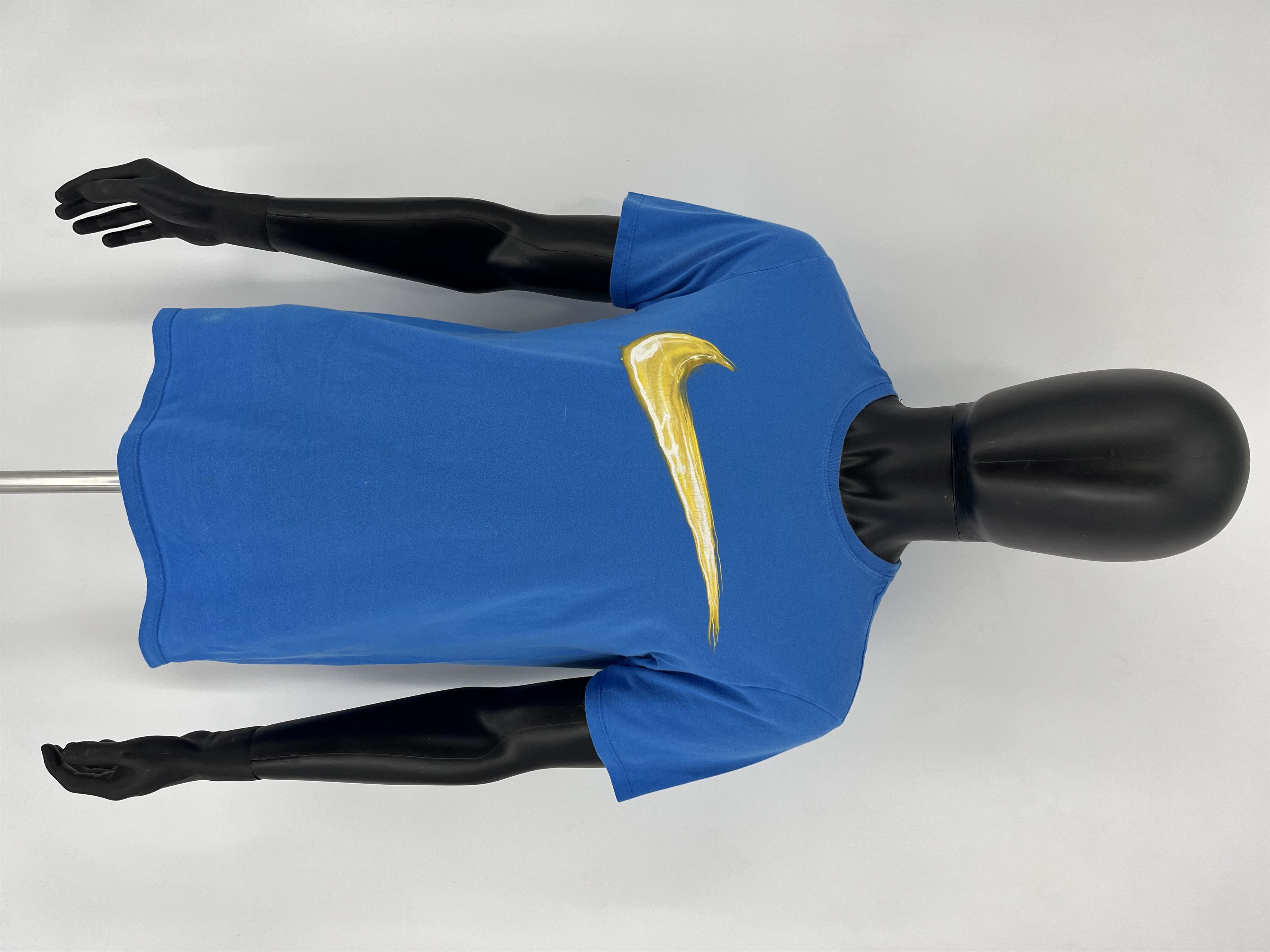 Nike × Vintage Vintage Y2K Nike Big Swoosh blue T-Shirt Size US M / EU 48-50 / 2 - 2 Thumbnail