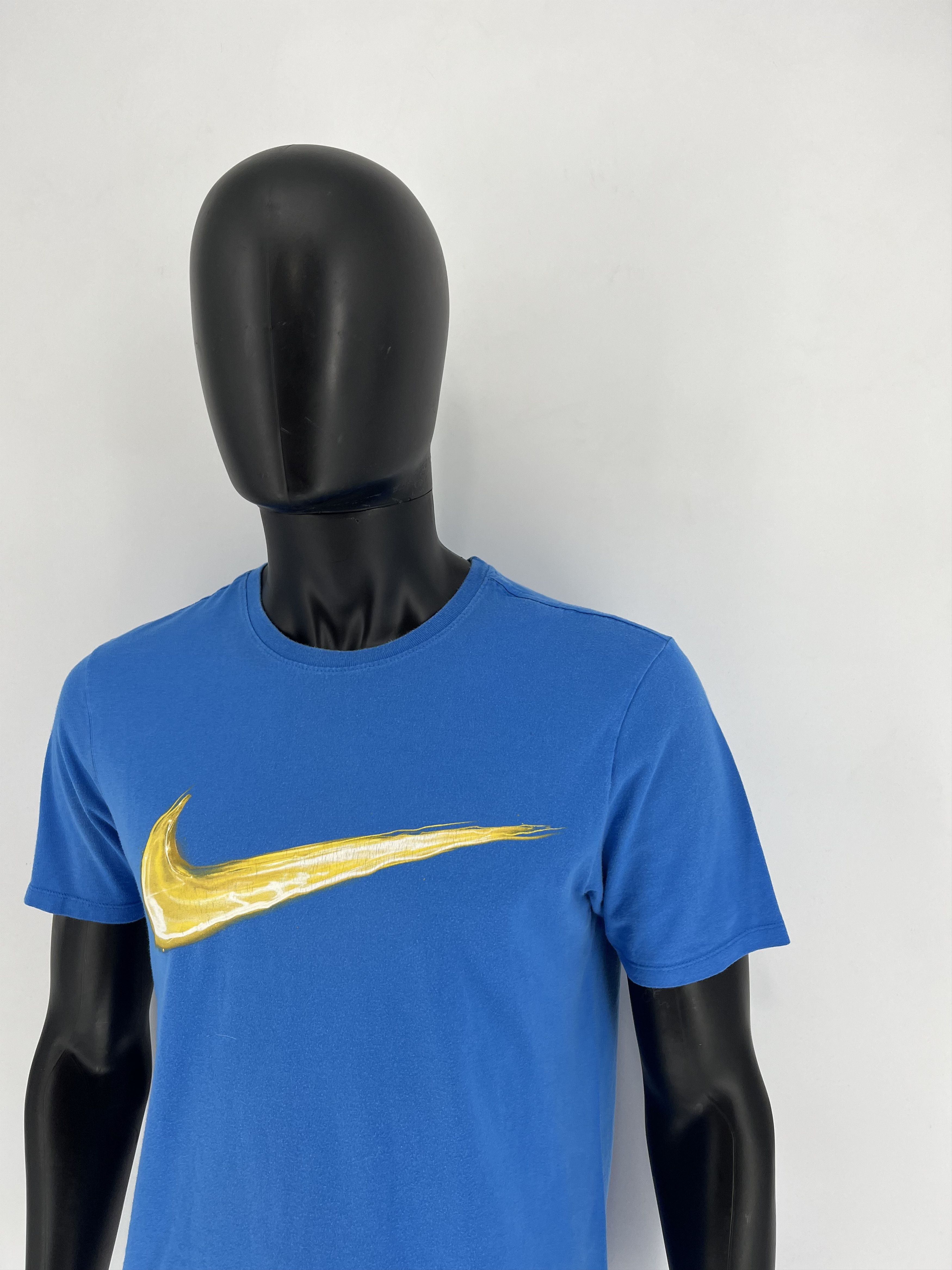 Nike × Vintage Vintage Y2K Nike Big Swoosh blue T-Shirt Size US M / EU 48-50 / 2 - 4 Thumbnail