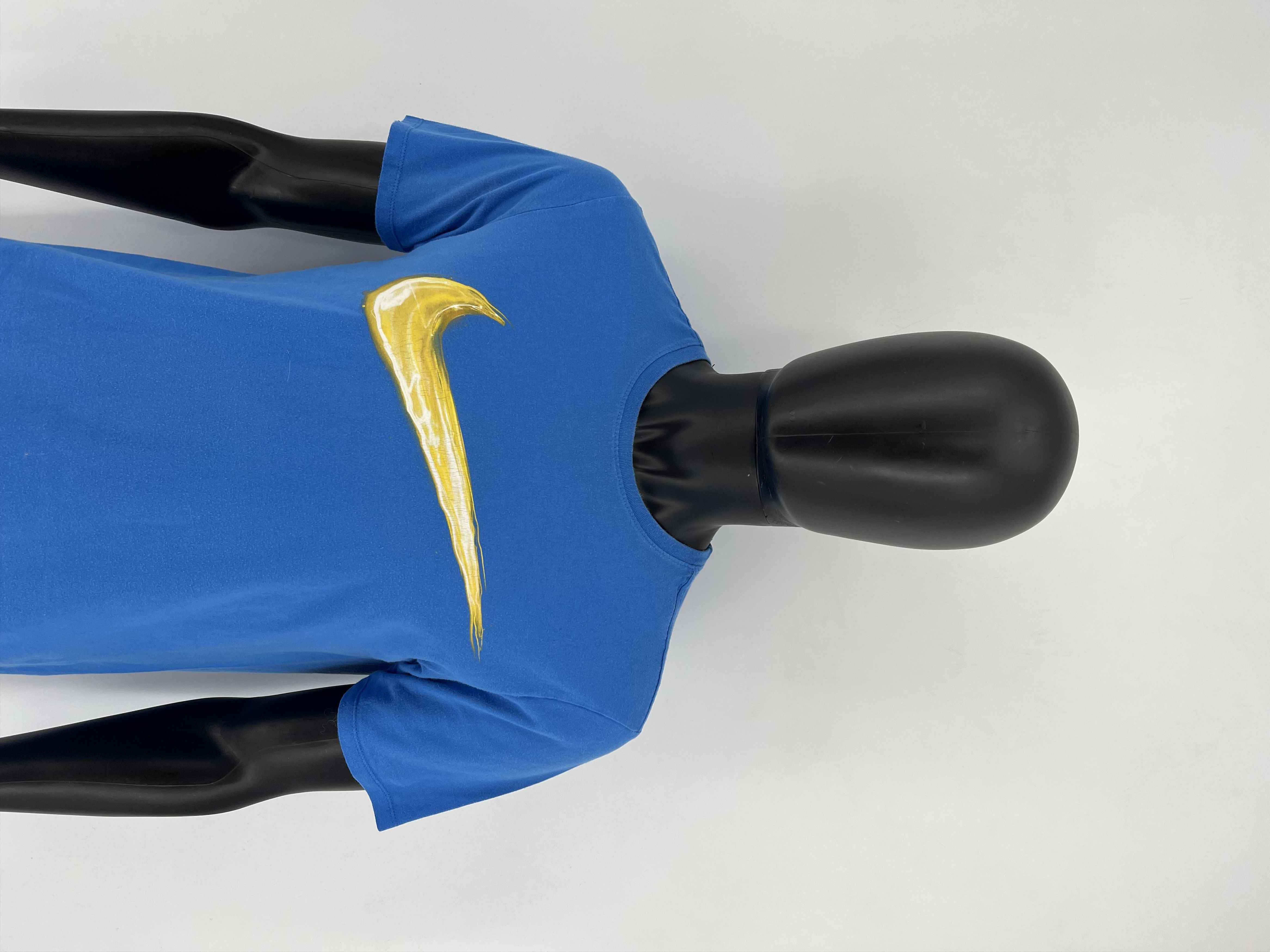 Nike × Vintage Vintage Y2K Nike Big Swoosh blue T-Shirt Size US M / EU 48-50 / 2 - 1 Thumbnail