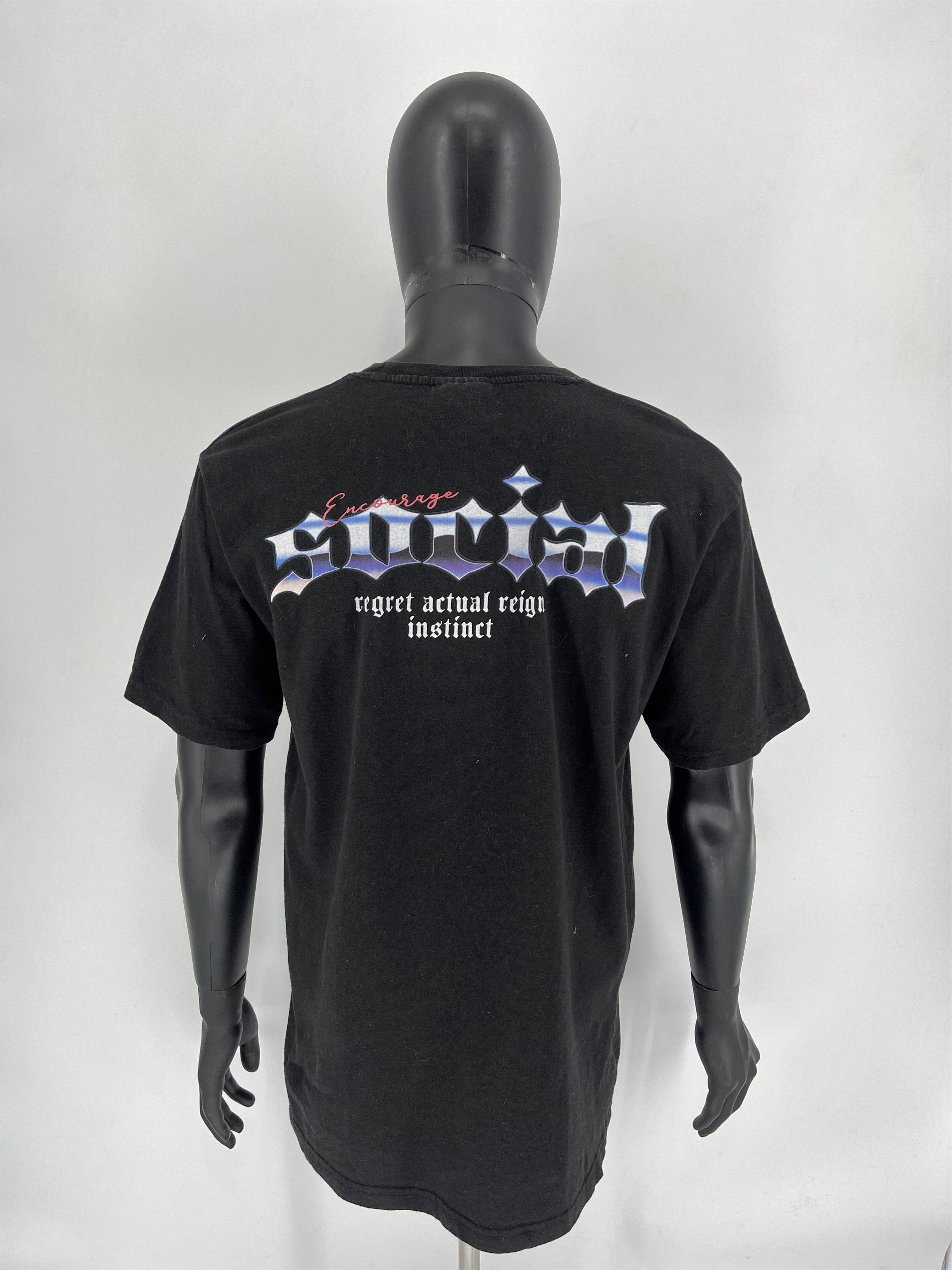 Vintage Vintage Y2K ADULT “ Social “ American tee Size US XL / EU 56 / 4 - 6 Thumbnail