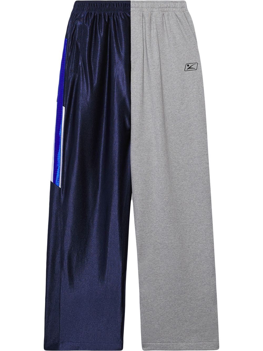Pre-owned Balenciaga Ss 21 50/50 Wide Fit Track Pants In Grey/navy